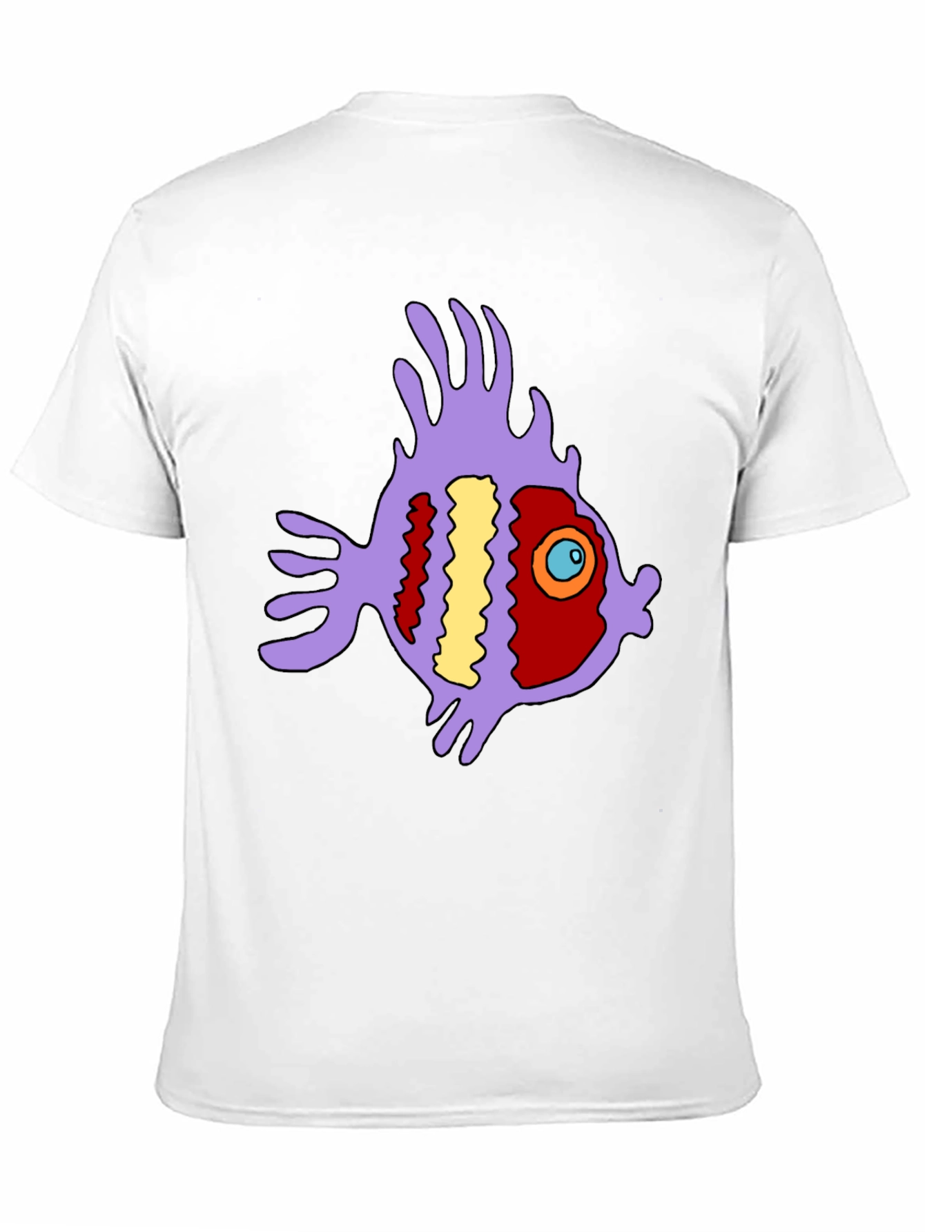 Black Funky Fish Graphic Tee - Black Cotton T-Shirt view 11