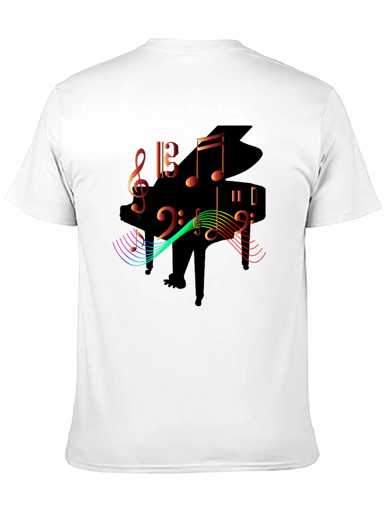 Black Musical Piano Graphic T-Shirt view 11