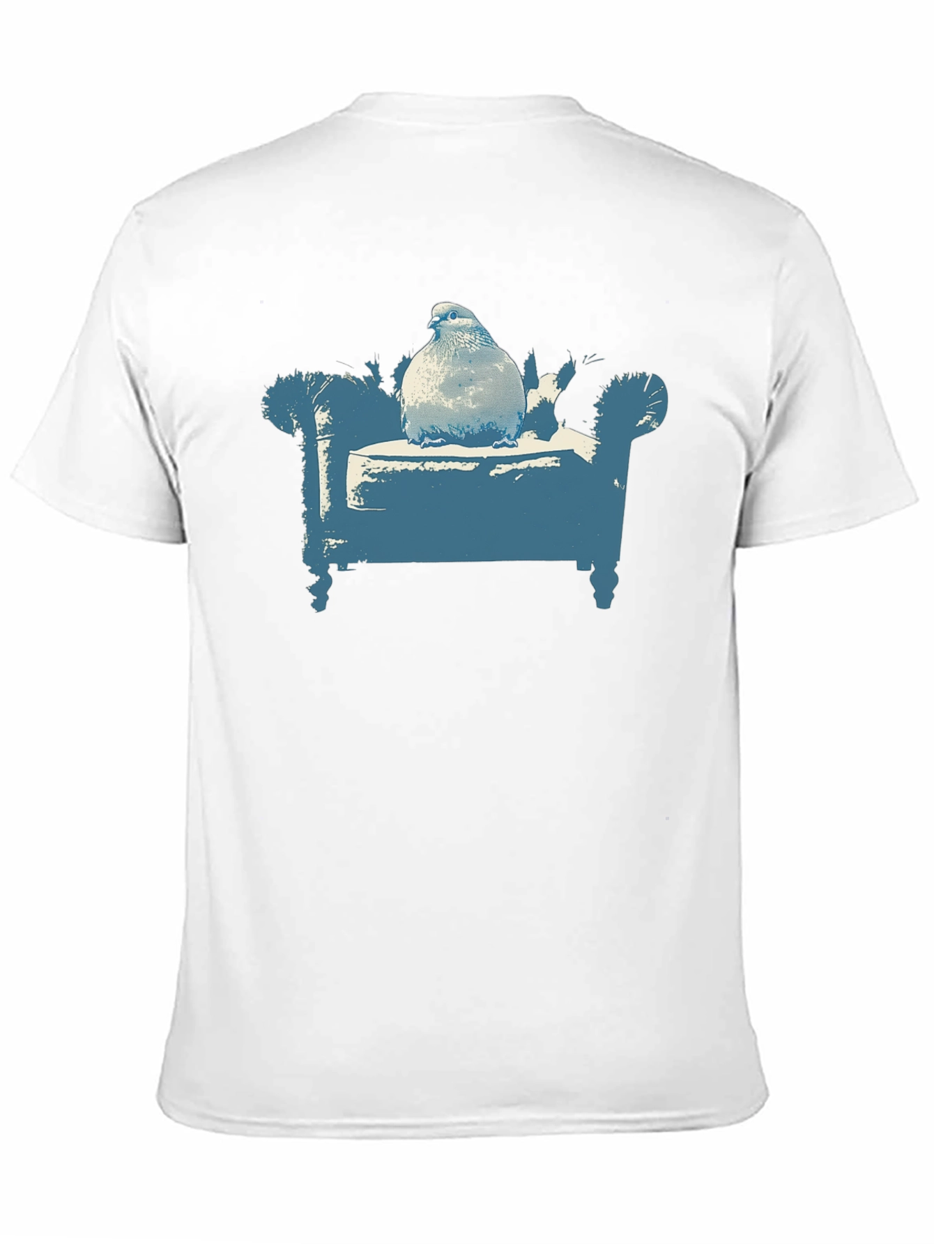 Black Pigeon on Couch Graphic T-Shirt - Quirky Menswear view 11