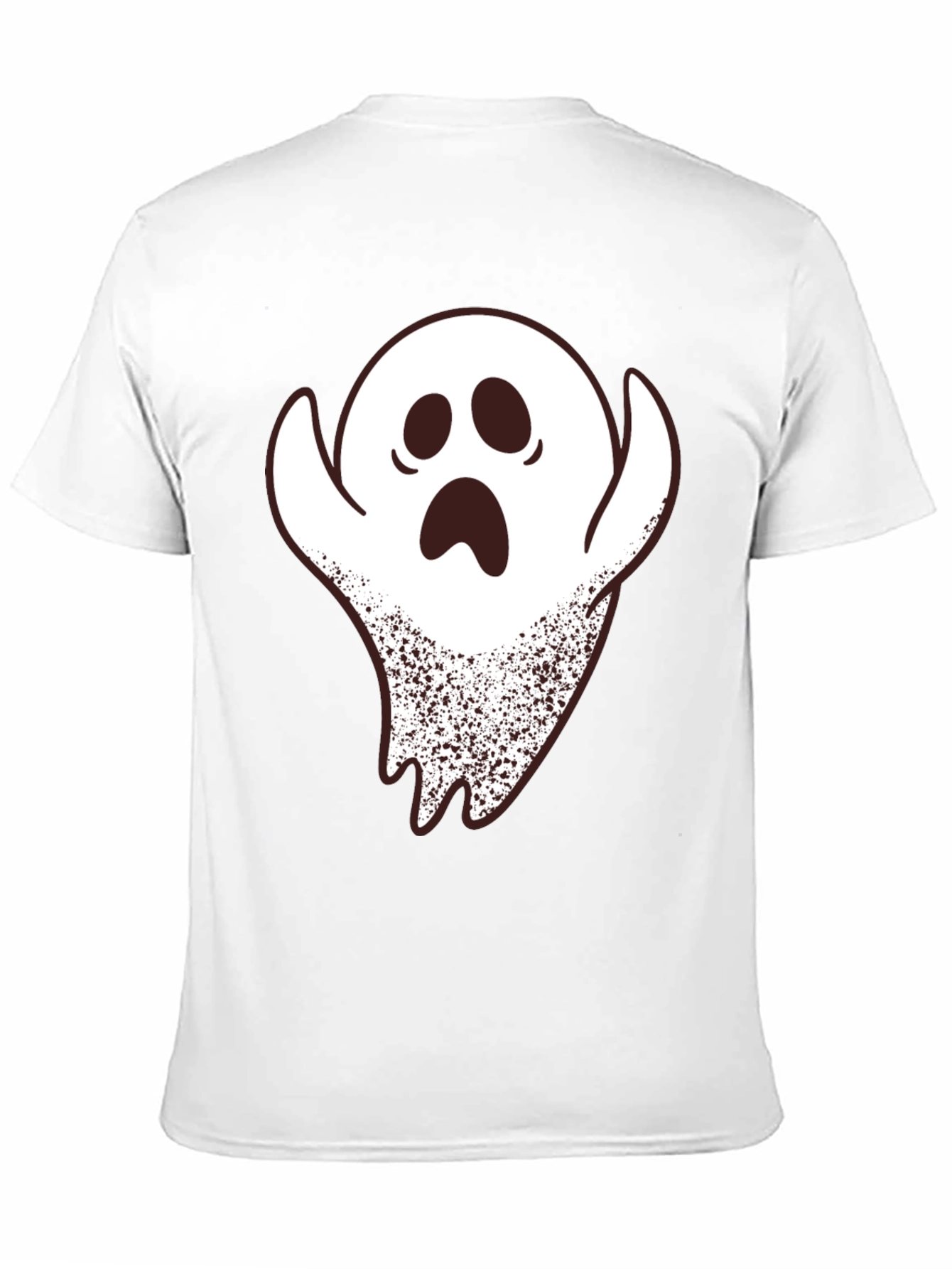 Black Spooky Ghost Graphic Print Black T-Shirt view 11