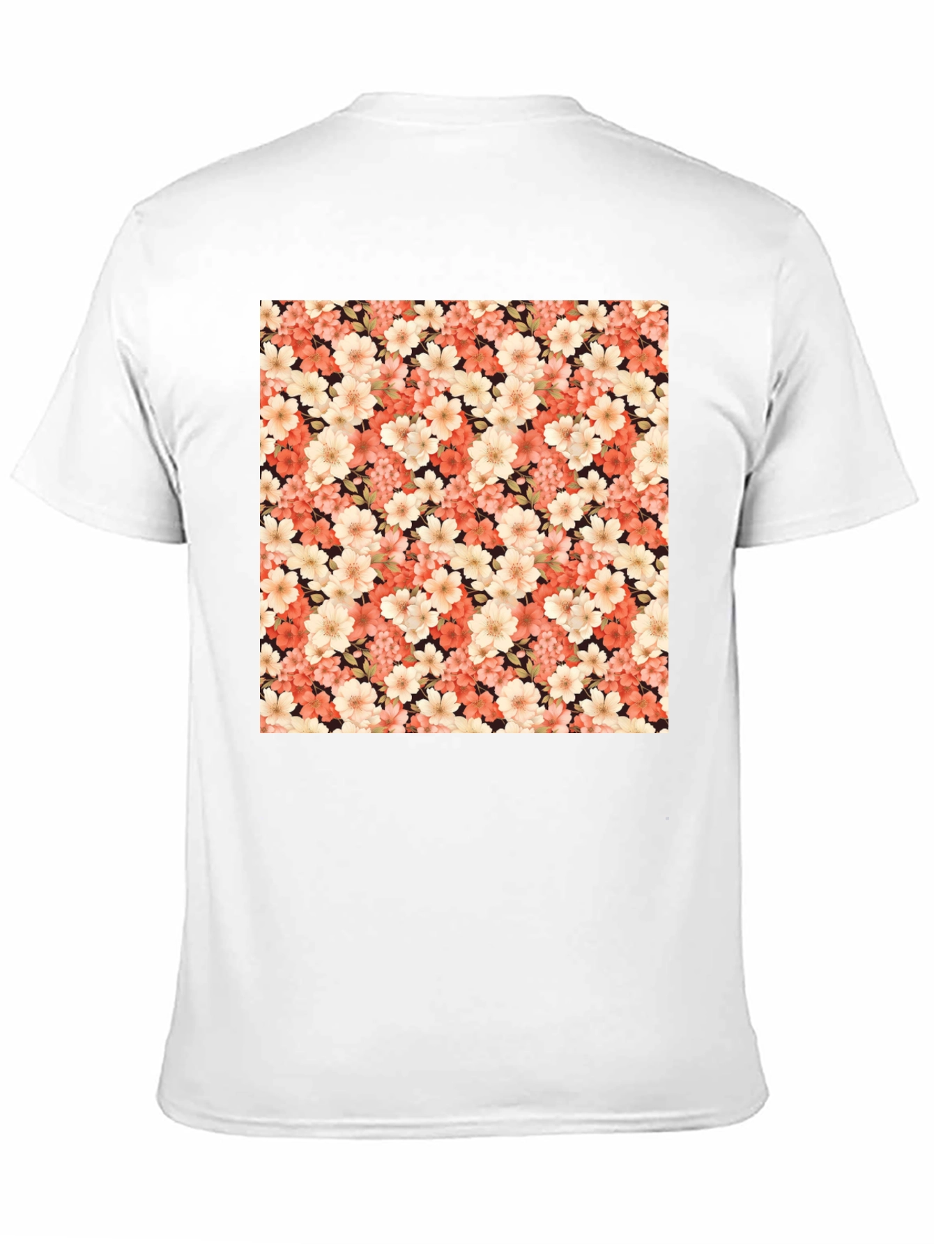 Black Floral Pattern Black T-Shirt view 11