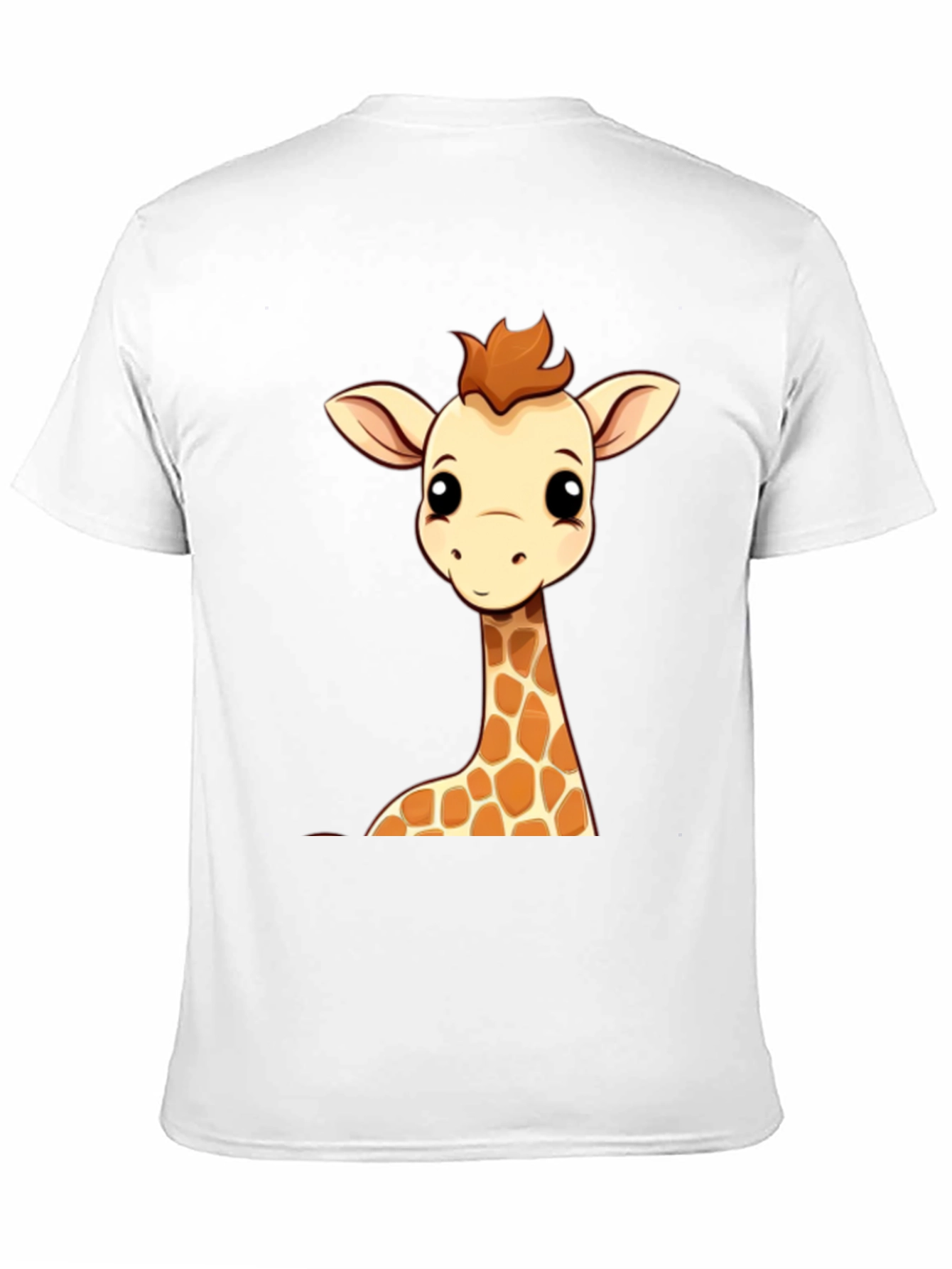 Black Giraffe Cartoon Graphic Print Black Tee view 11