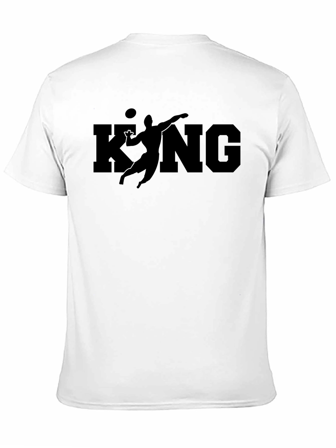 Black King Volleyball Graphic Tee - Black Cotton T-Shirt view 11
