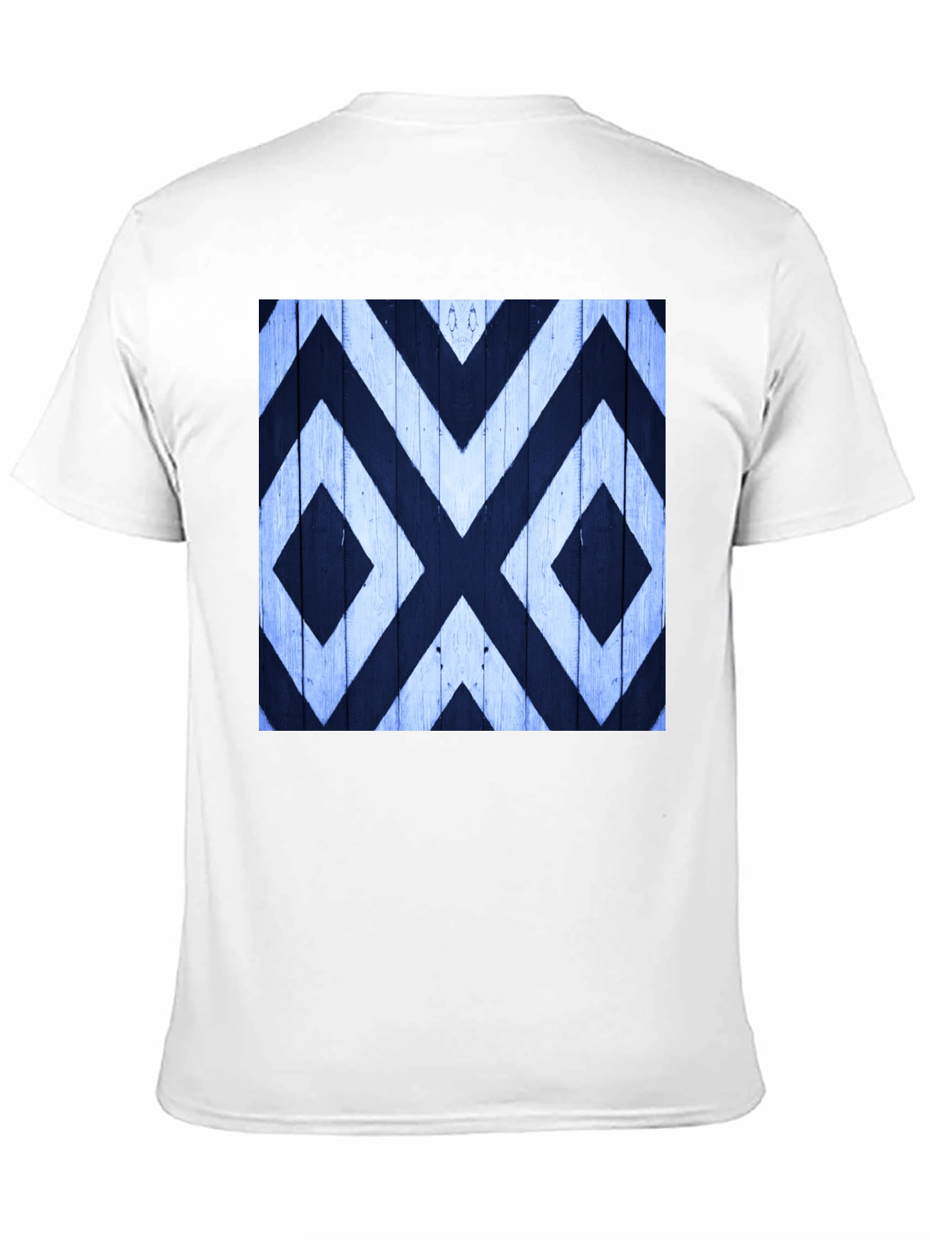 Black Geometric Pattern Tee - Black Cotton Casual Wear view 11
