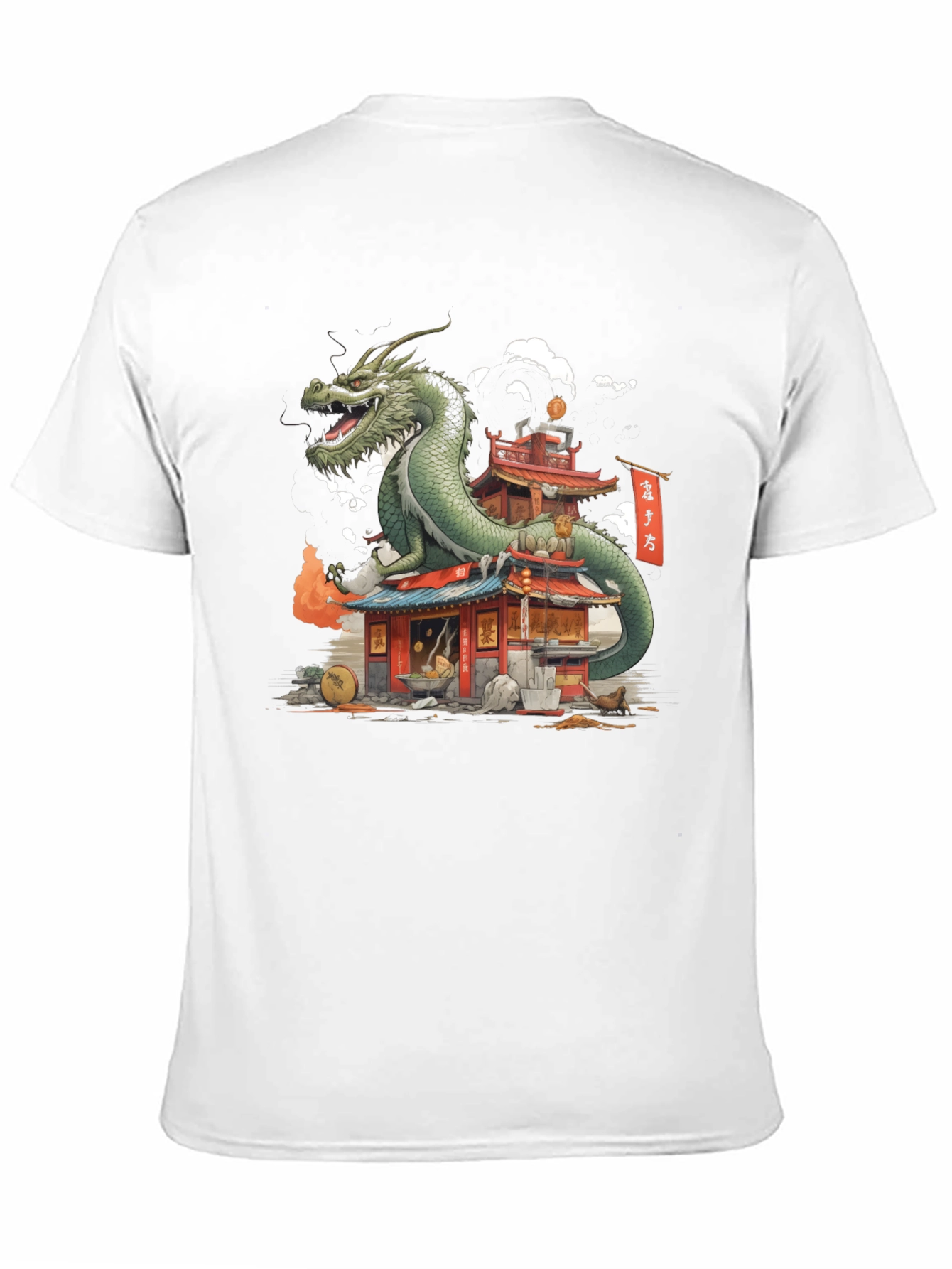 Black Dragon Pagoda Graphic Tee - Asian Inspired view 11