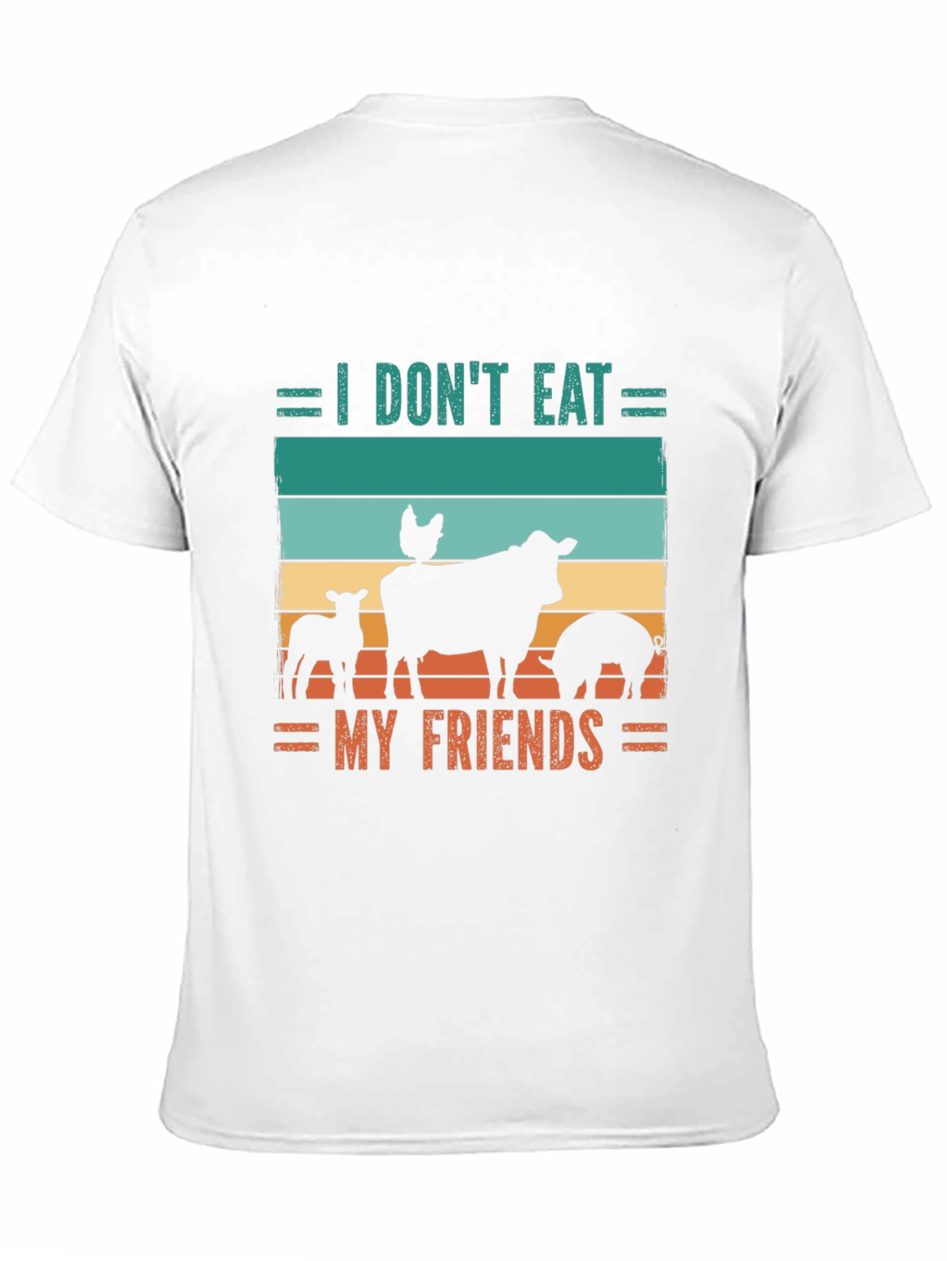 Black Vegan T-Shirt - I Don't Eat My Friends view 11
