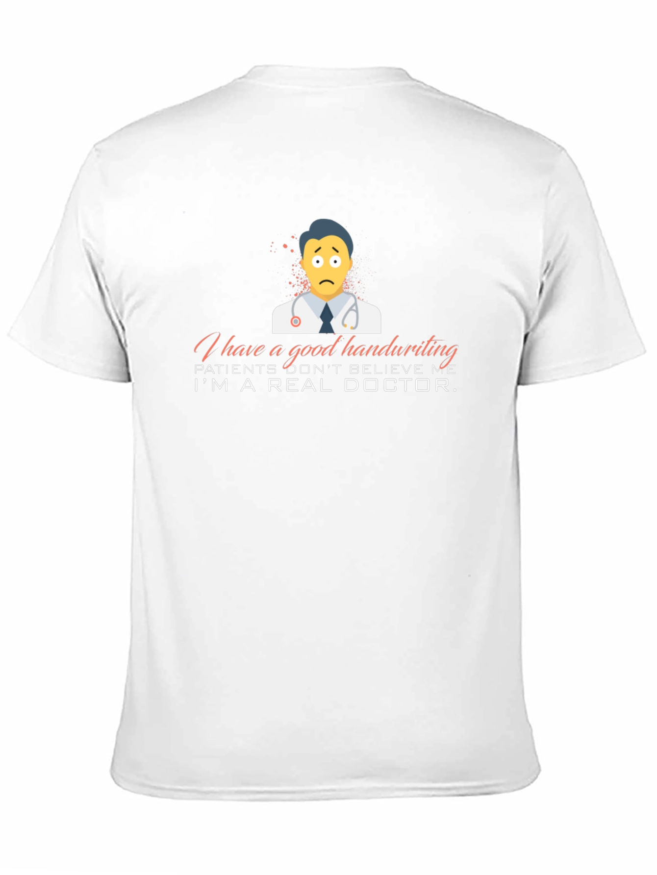 Black Funny Doctor T-Shirt - Good Handwriting view 11