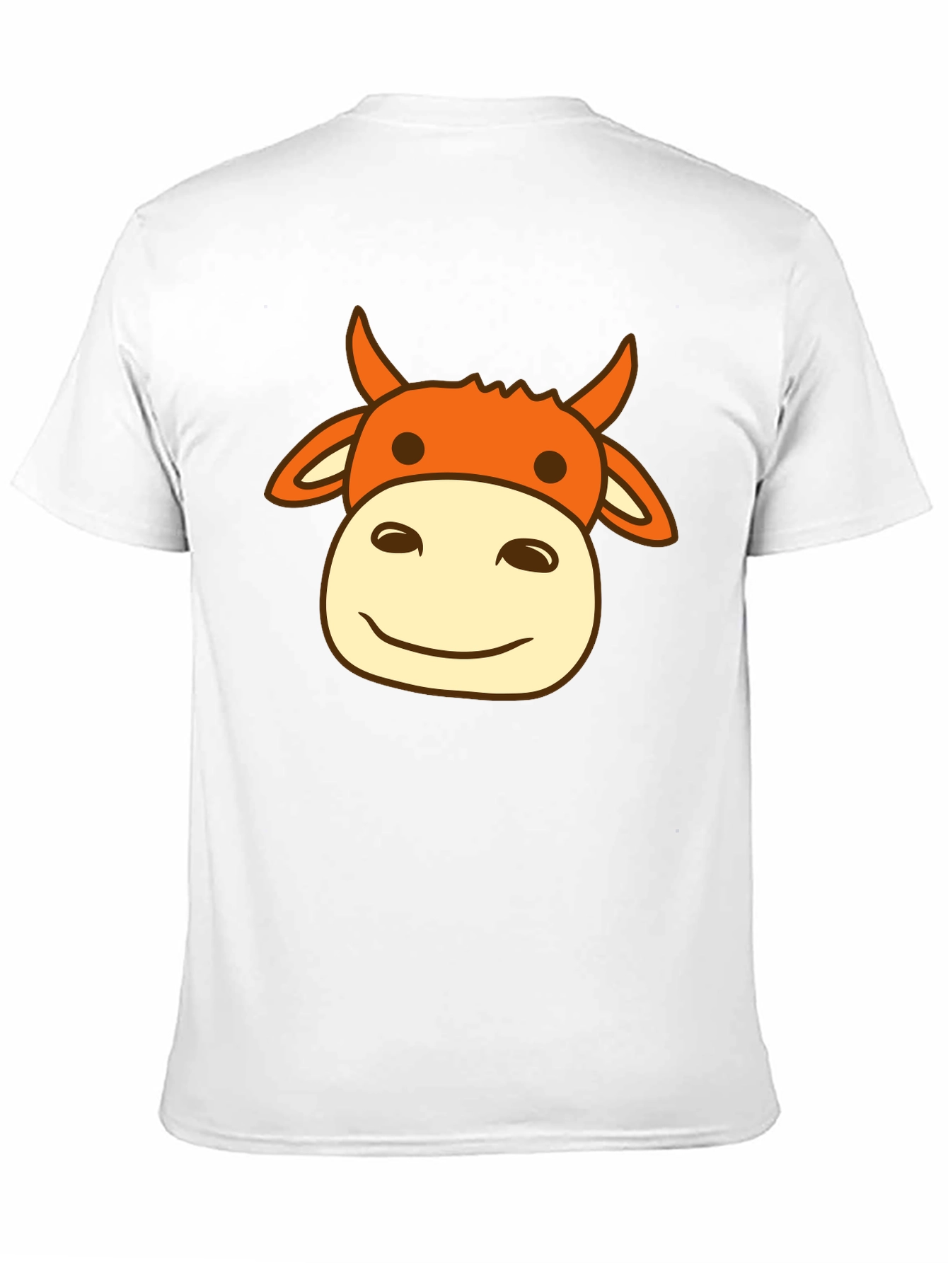 Black Cow Face Graphic Print Men's Black T-Shirt view 11