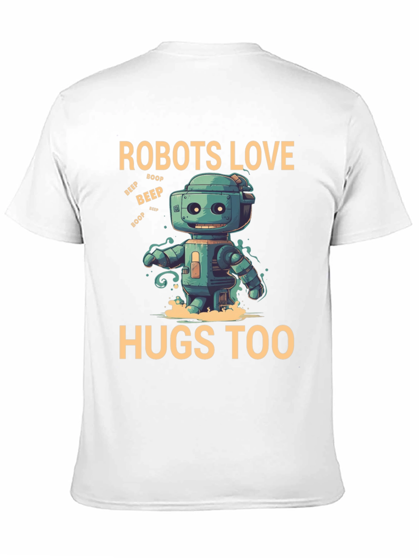 Black Robots Love Hugs Too T-Shirt, Graphic Tee view 11