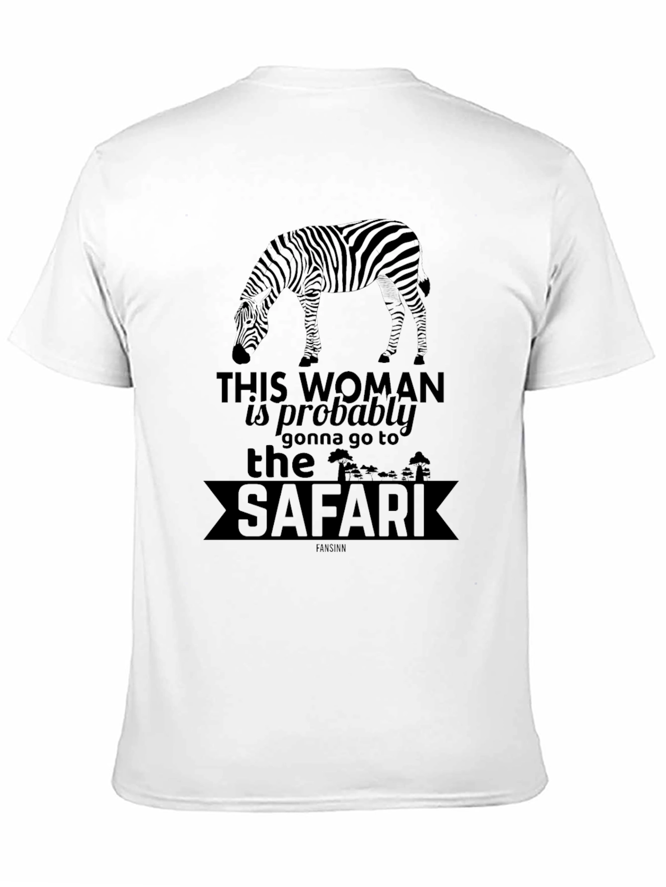 Black Safari Zebra Graphic T-Shirt - Unisex Black Tee view 11