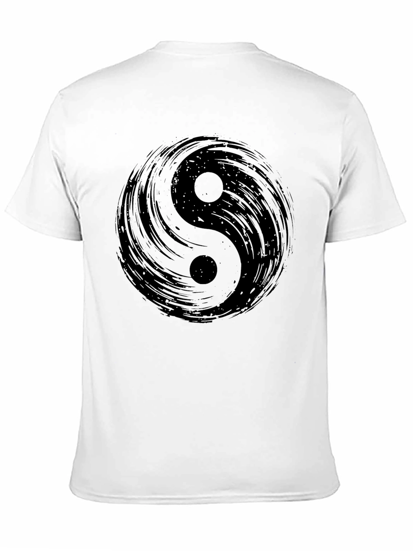 Black Yin Yang Graphic Black T-Shirt view 11