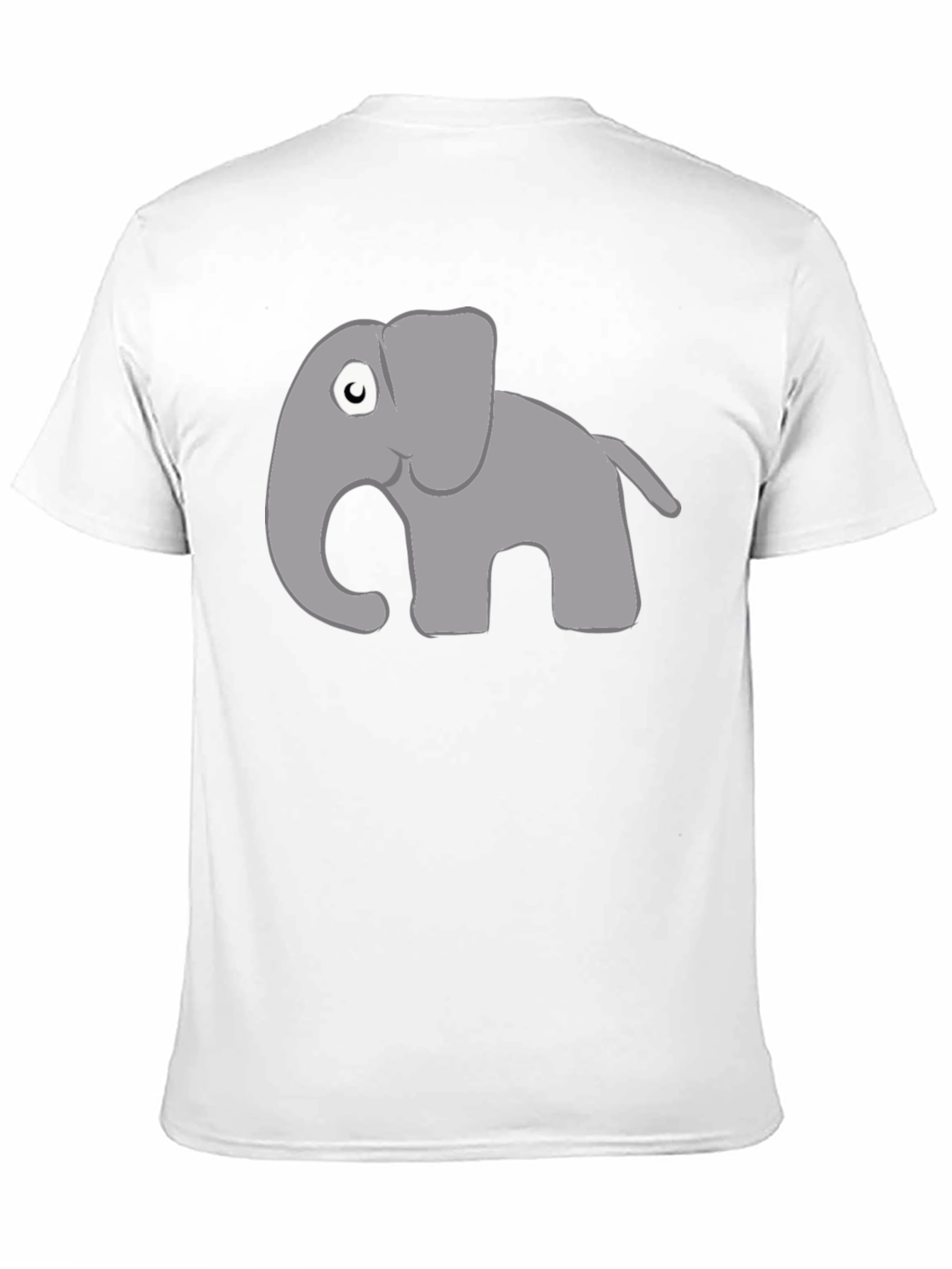 Black Cute Cartoon Elephant Black T-Shirt view 11