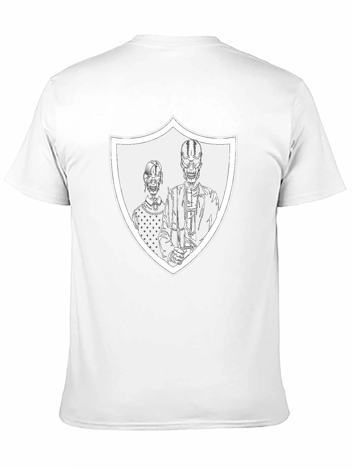 Black Skeleton Family Crest T-Shirt view 11