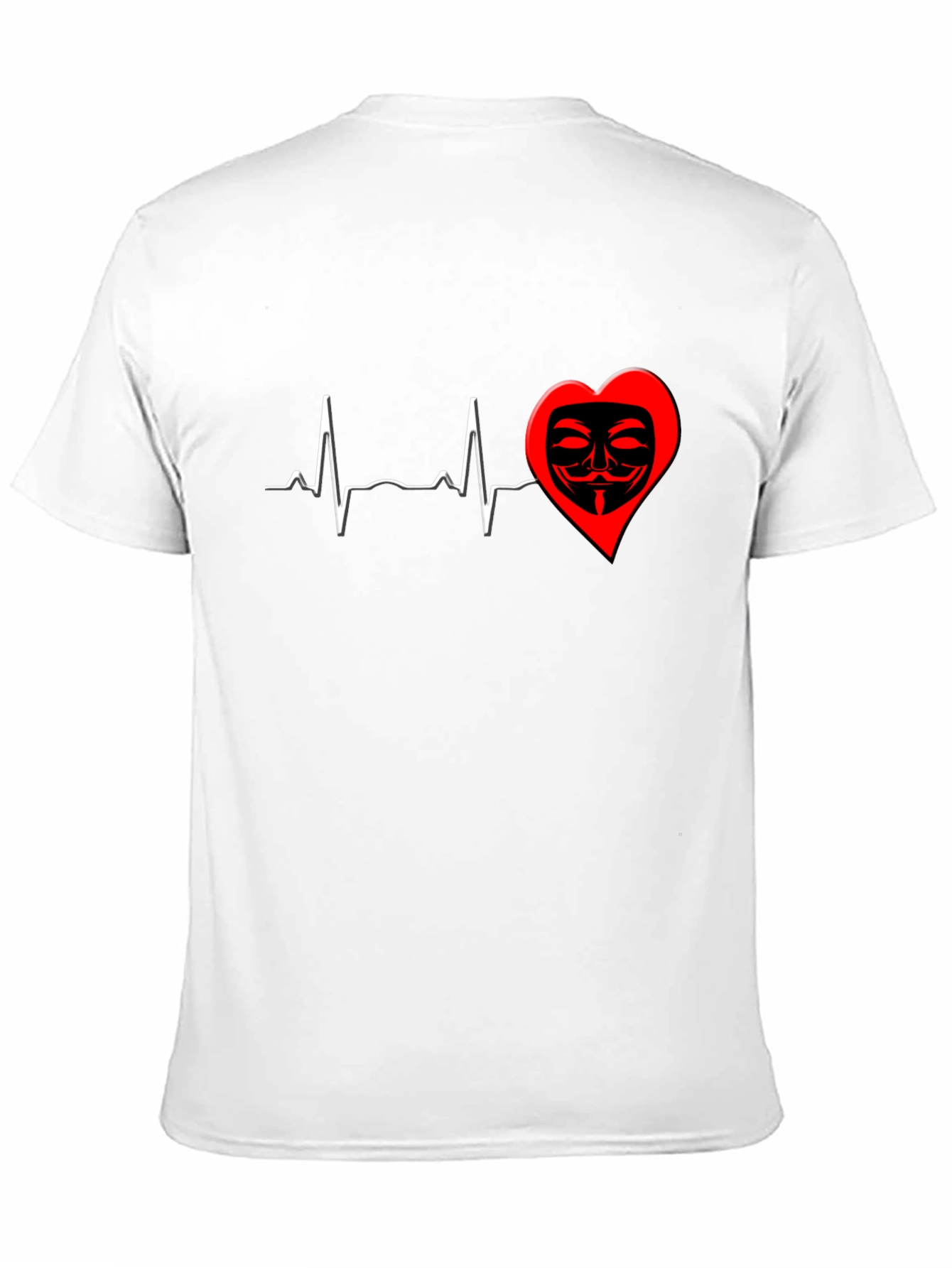 Black Heartbeat Mask Graphic T-Shirt - Black view 11