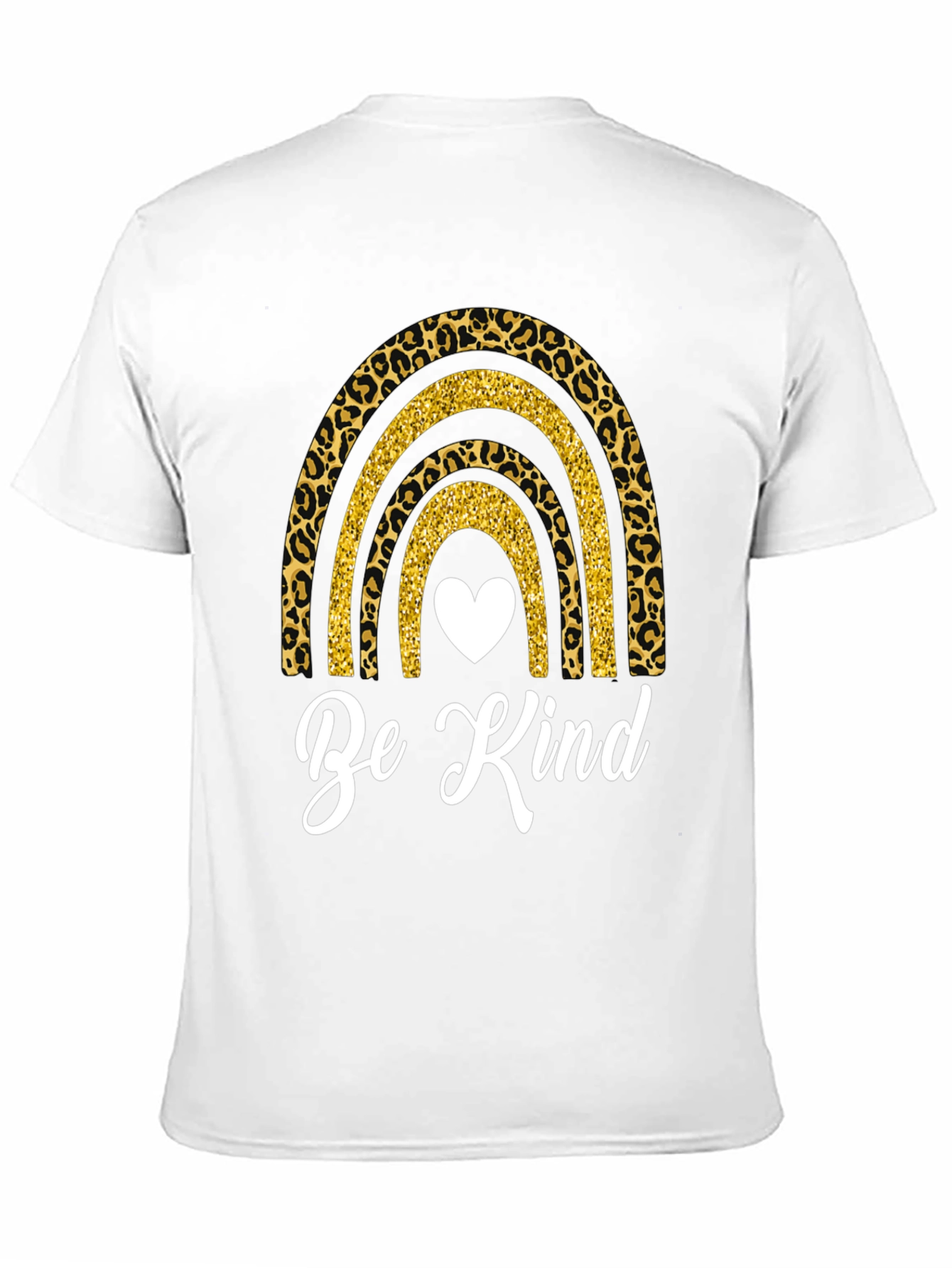 Black Be Kind Rainbow Leopard Print T-Shirt view 11