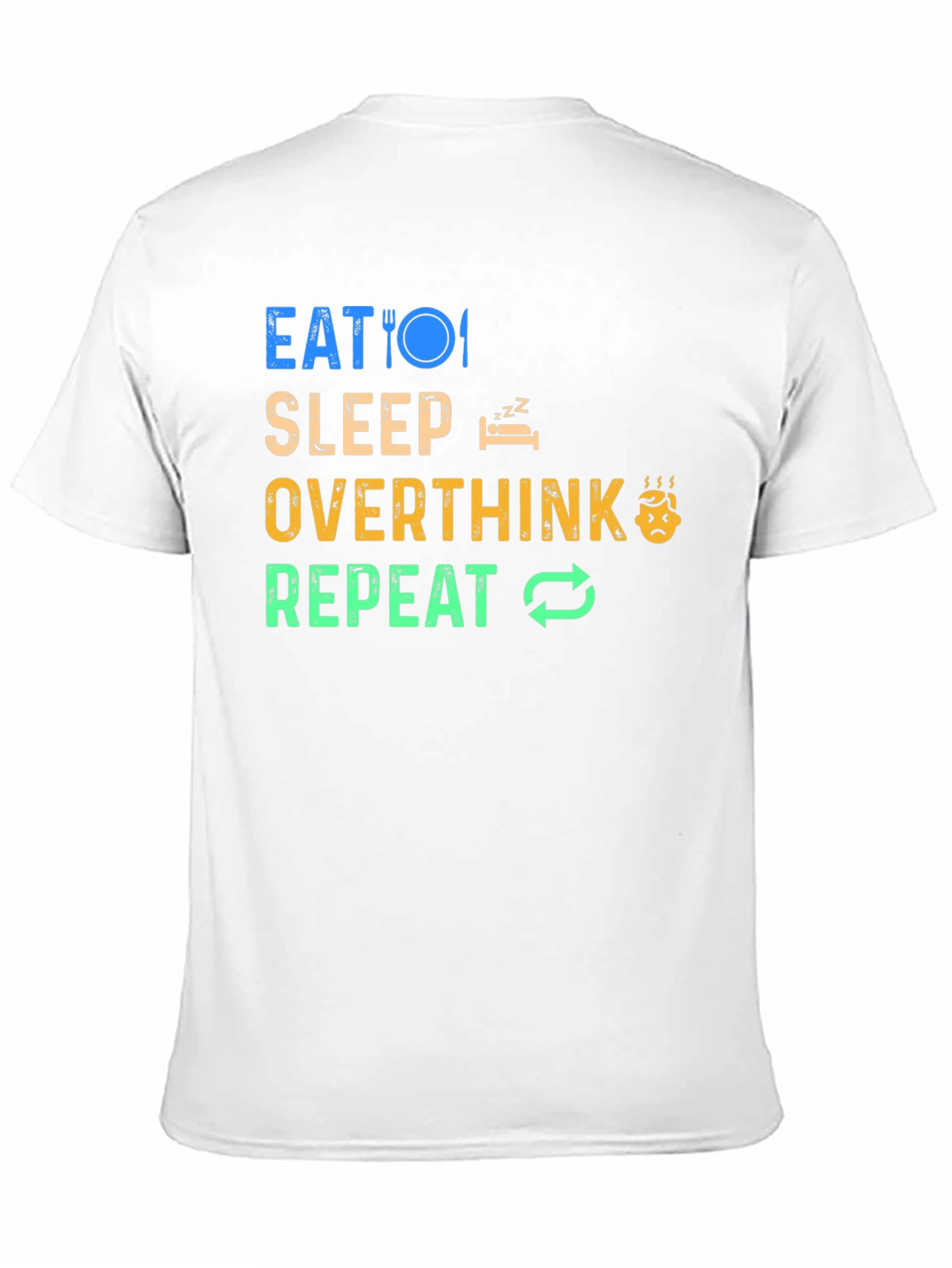Black Eat Sleep Overthink Repeat Graphic Tee - Black view 11