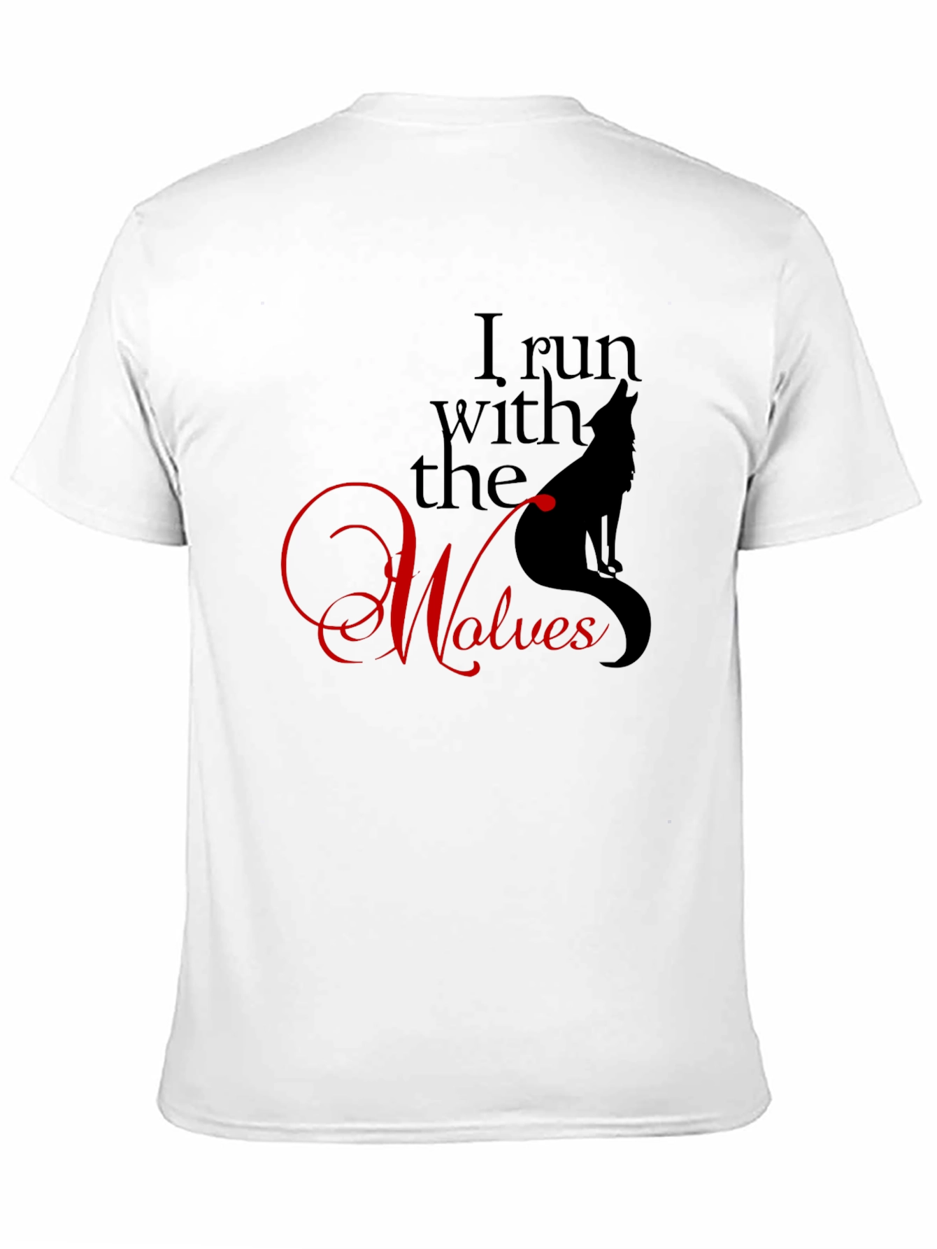 Black I Run With The Wolves Graphic Tee - Black Novelty T-Shirt view 11