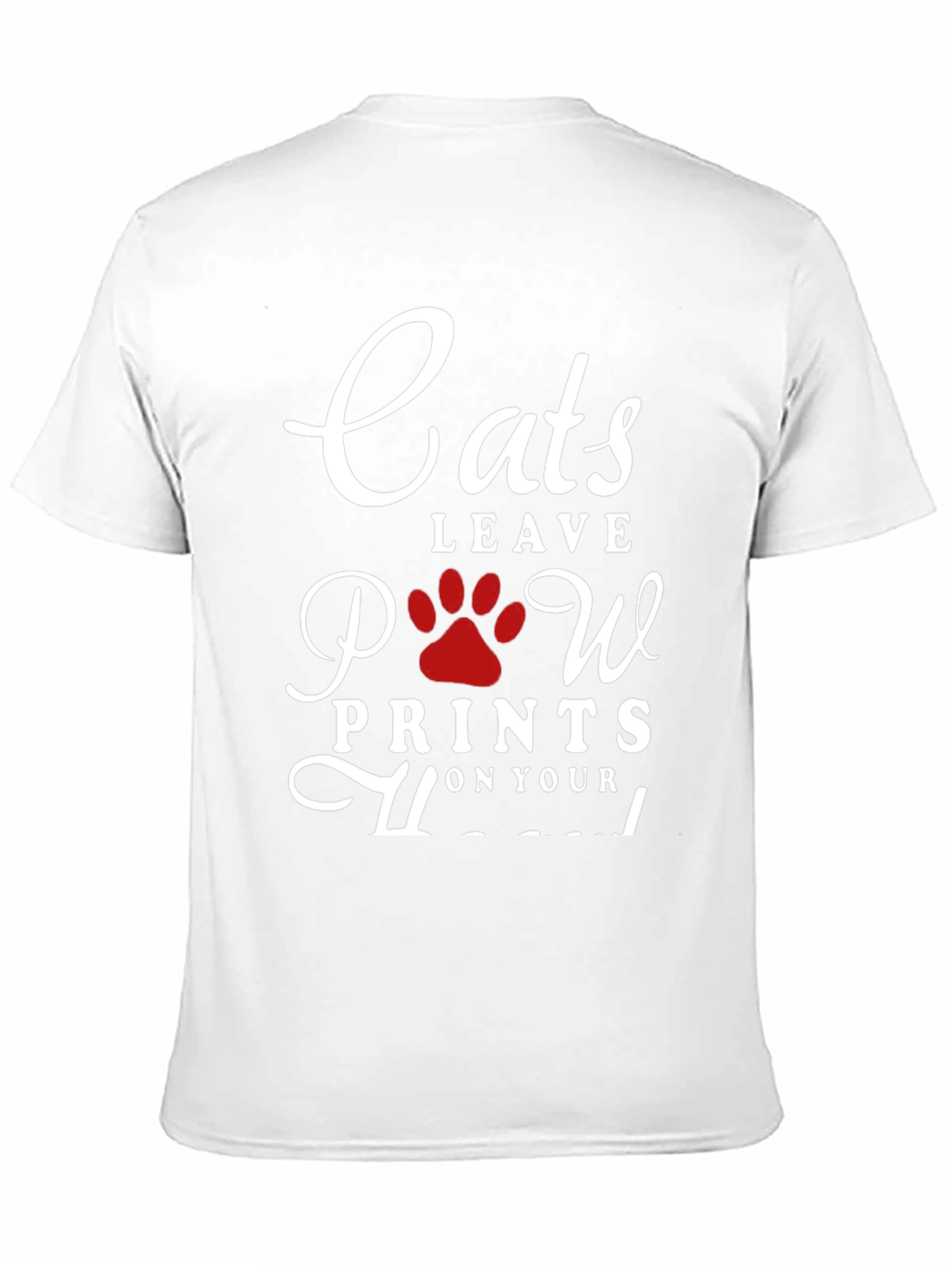 Black Cats Leave Paw Prints T-Shirt - Black Crew Neck Tee view 11