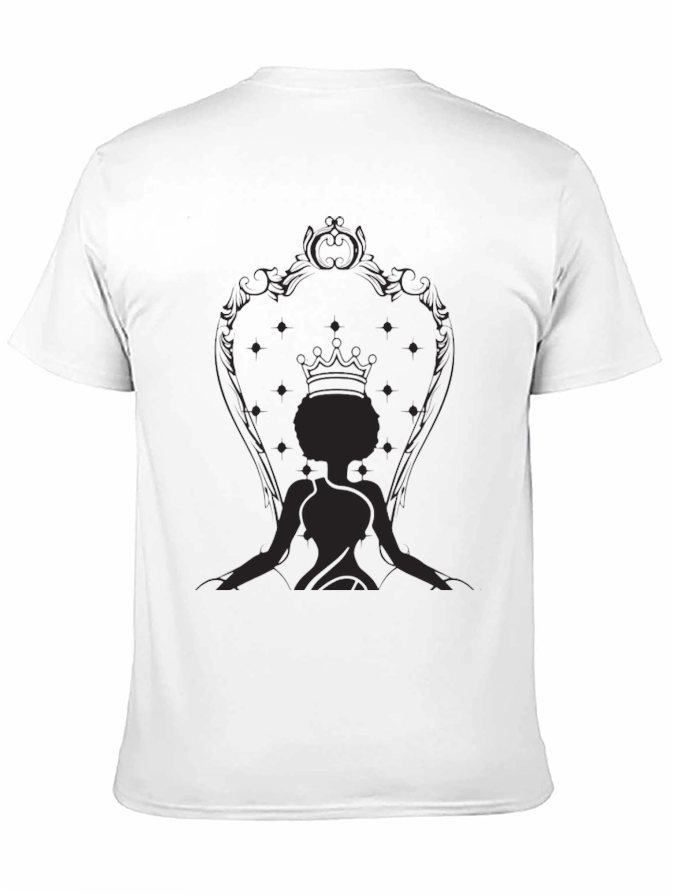 Black Queen on Throne Black Graphic T-Shirt view 11