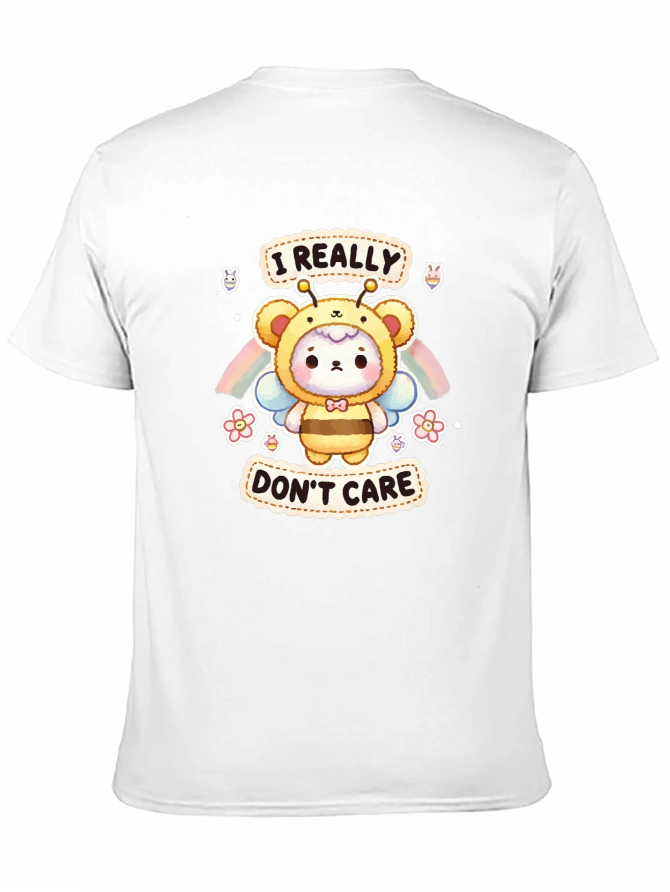 Black I Really Don't Care Bear Bee T-Shirt view 11
