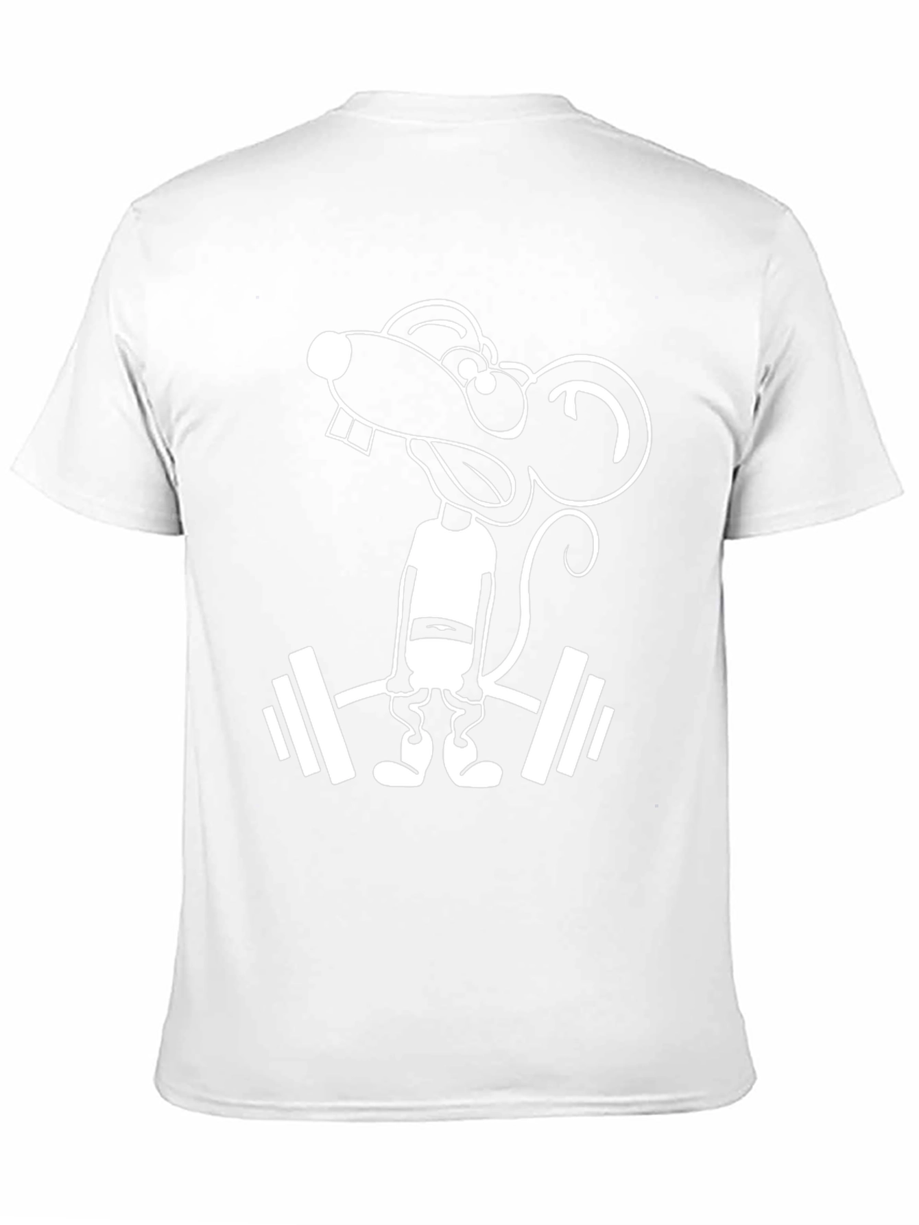 Black Funny Lifting Mouse Graphic T-Shirt view 11