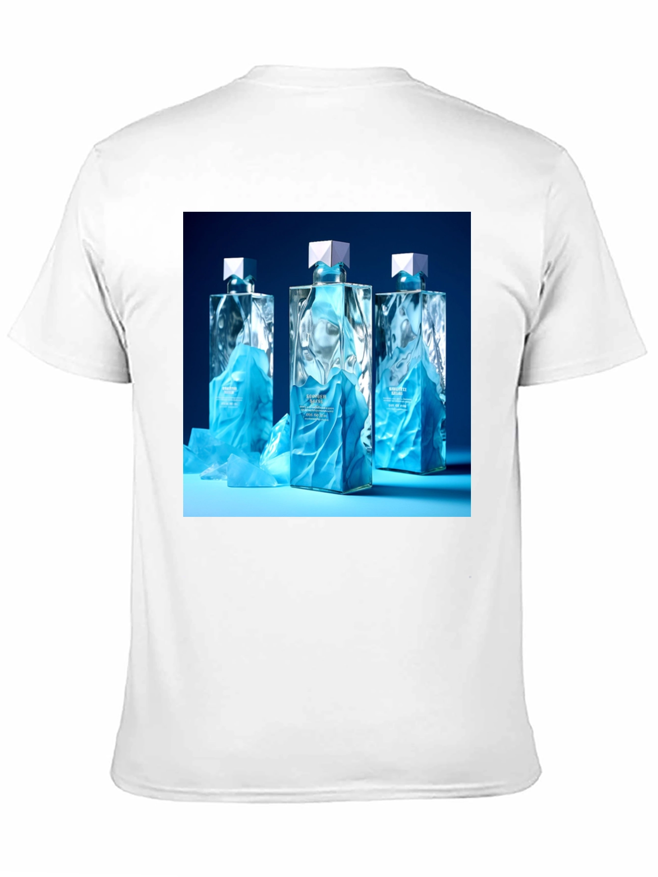 Black Modern Graphic Tee with Designer Perfume Bottles view 11