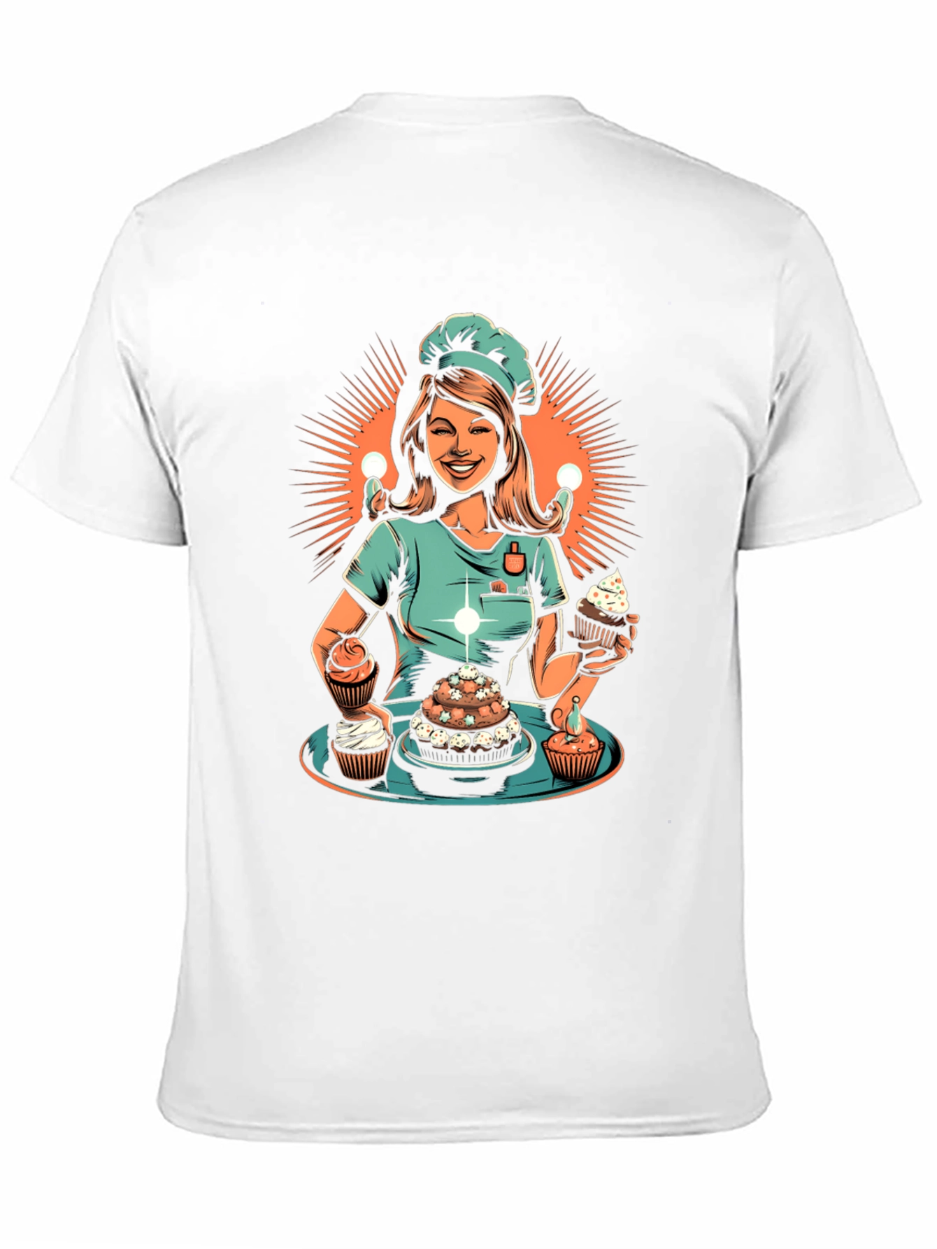 Black Chef Woman Cupcake T-Shirt view 11
