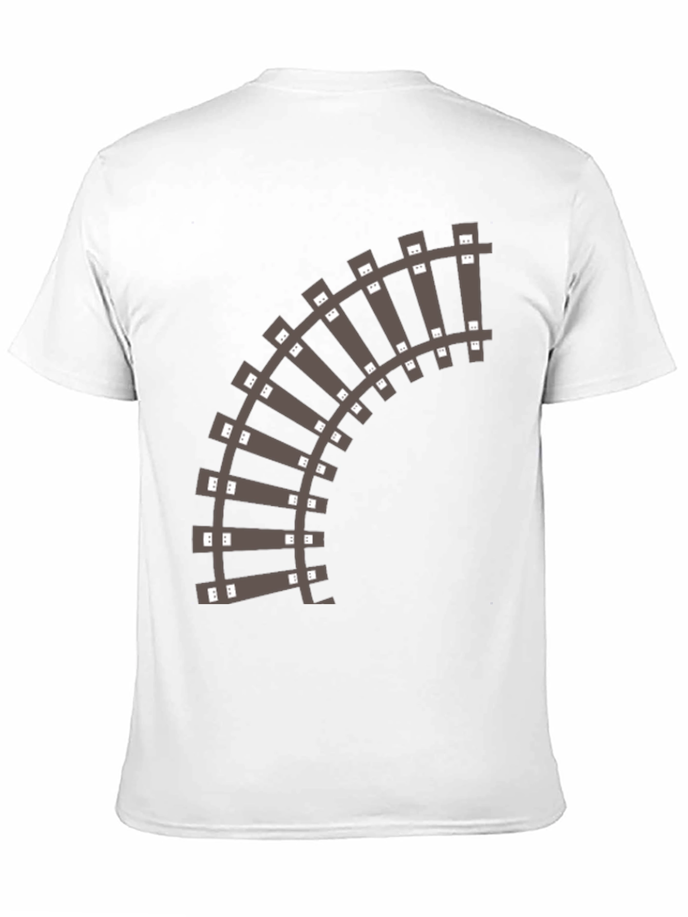 Black Railroad Track Graphic T-Shirt - Black Cotton Tee view 11