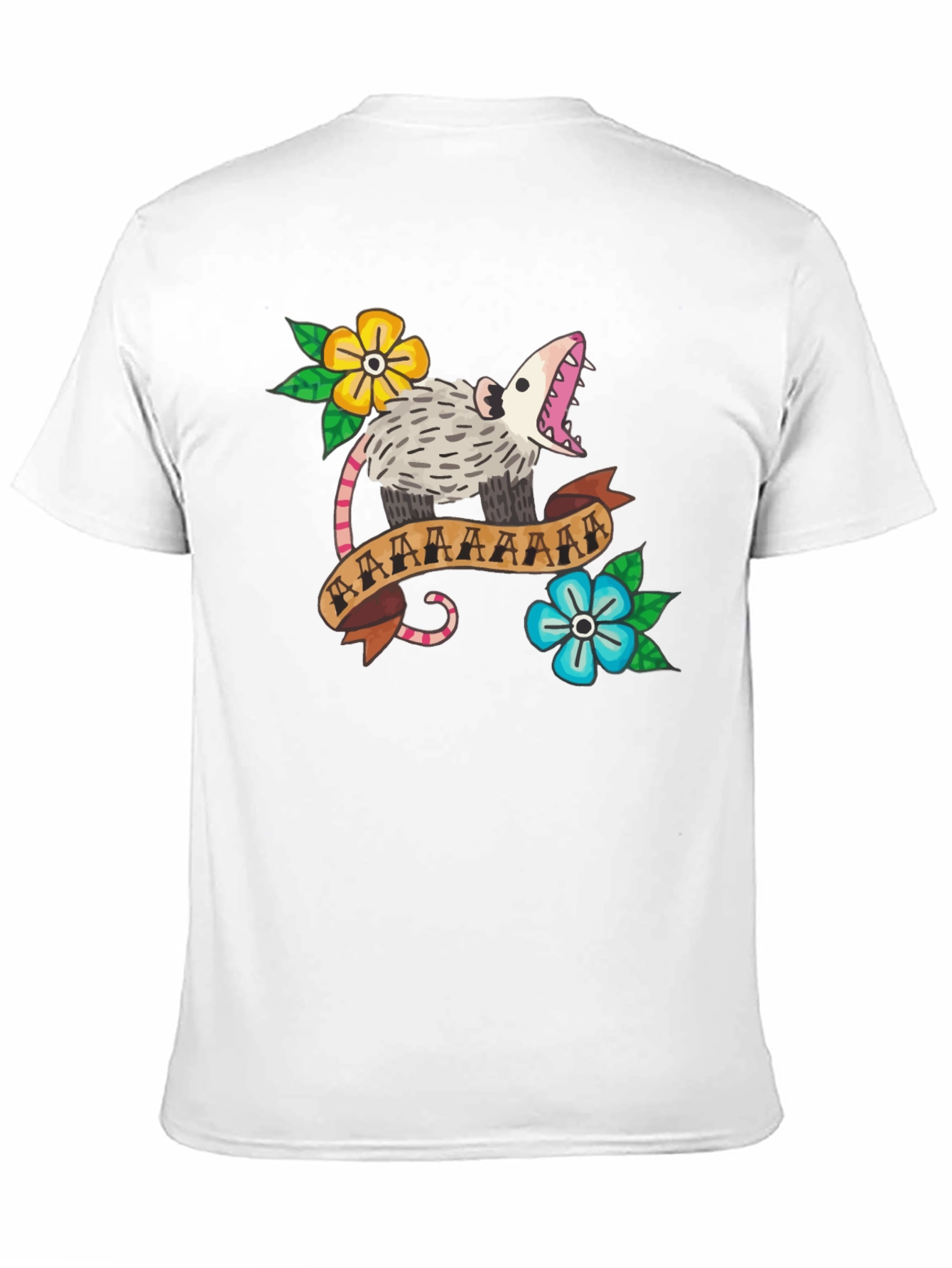 Black Opossum Screaming T-Shirt - Funny Animal Tee view 11