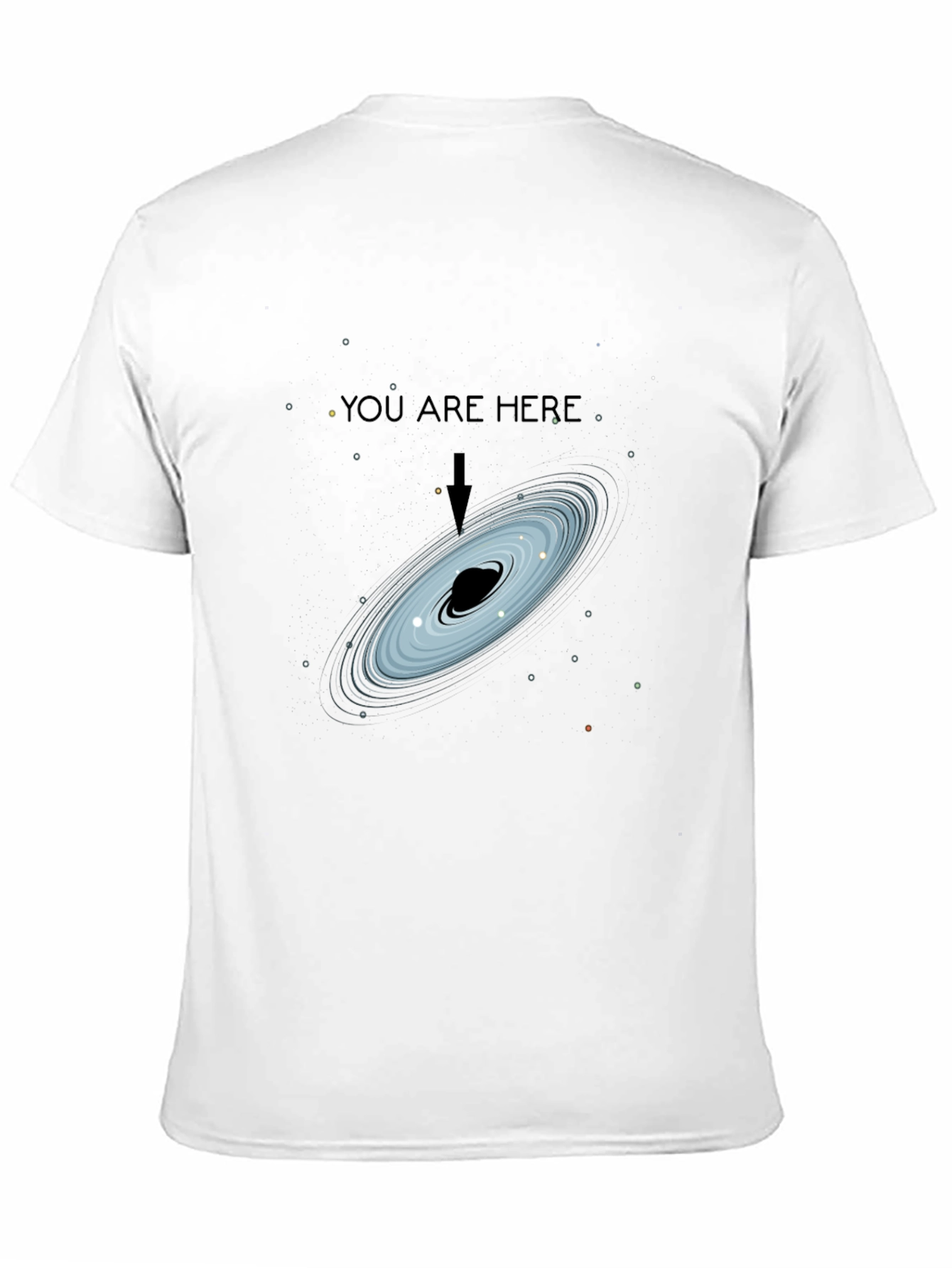 Black Cosmic You Are Here Black T-Shirt view 11