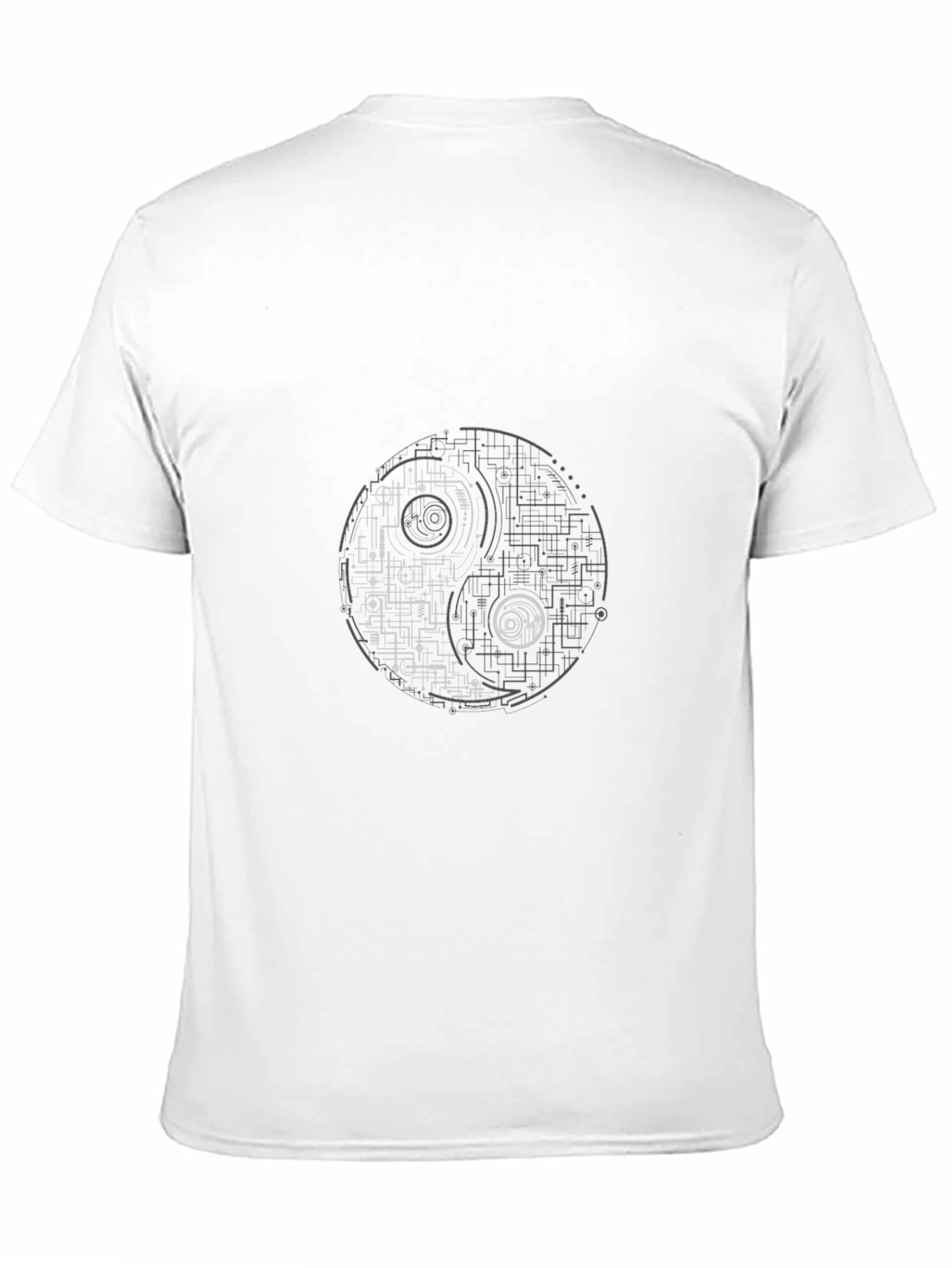 Black Tech Yin Yang Graphic T-Shirt view 11