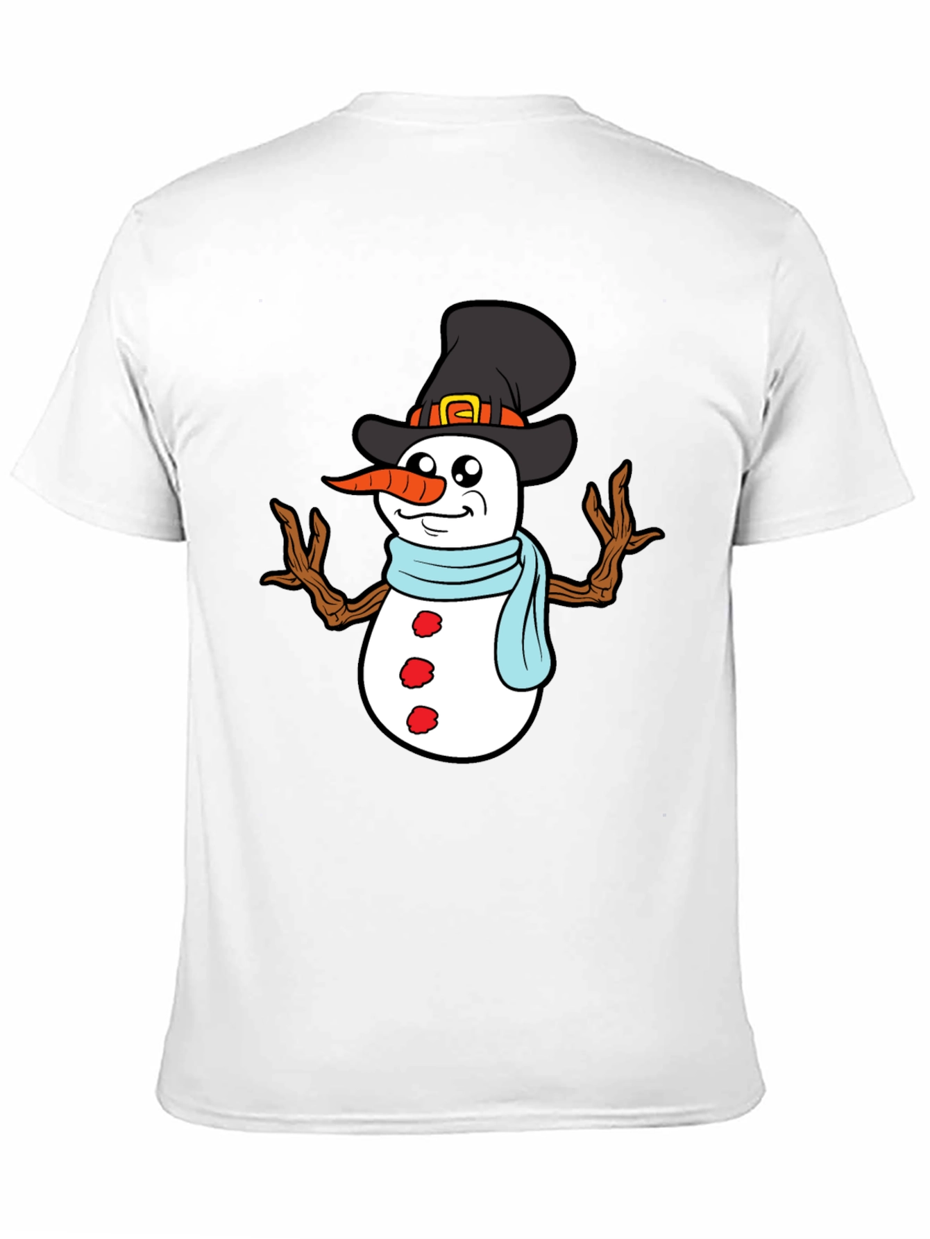Black Snowman Graphic Tee - Festive Winter Holiday Shirt view 11