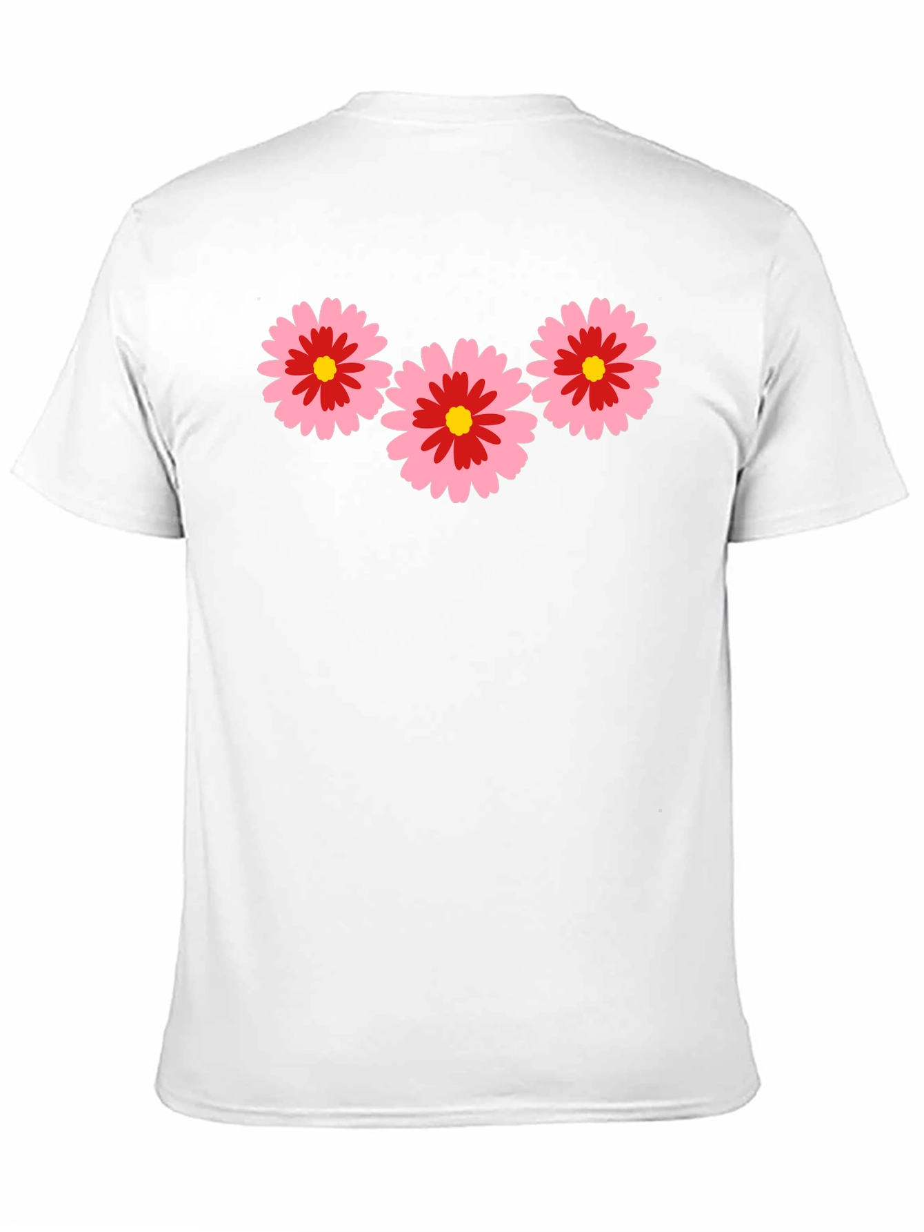 Black Black T-Shirt with Pink Flower Design view 11