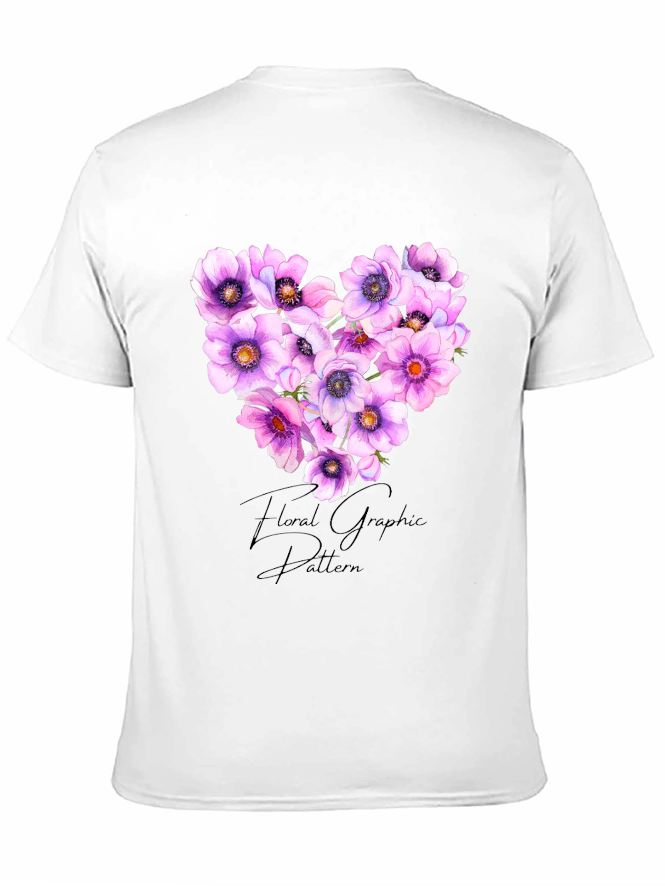 Black Floral Heart Graphic Black T-Shirt view 11