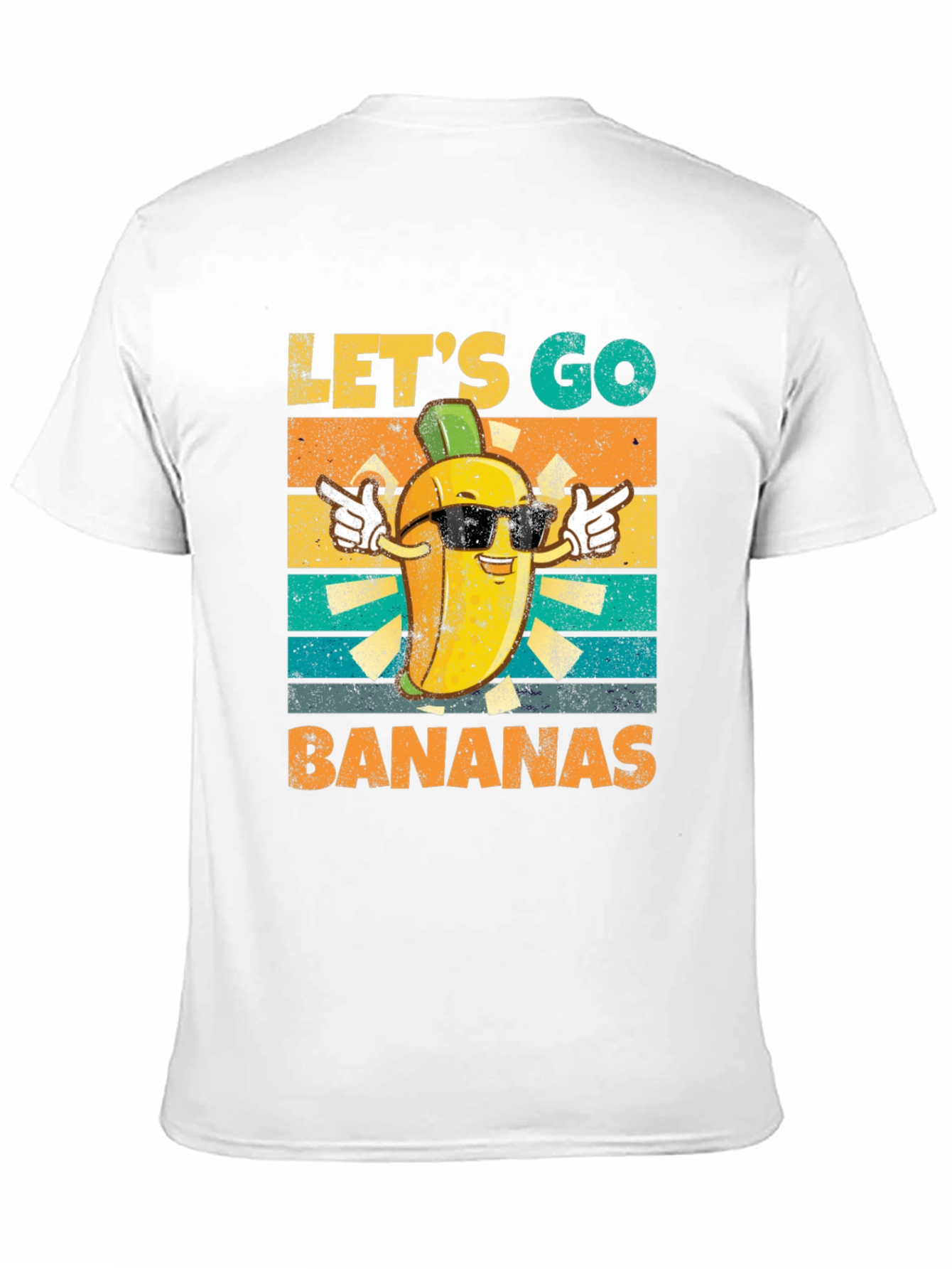 Black Let's Go Bananas T-Shirt, Funny Fruit Design view 11