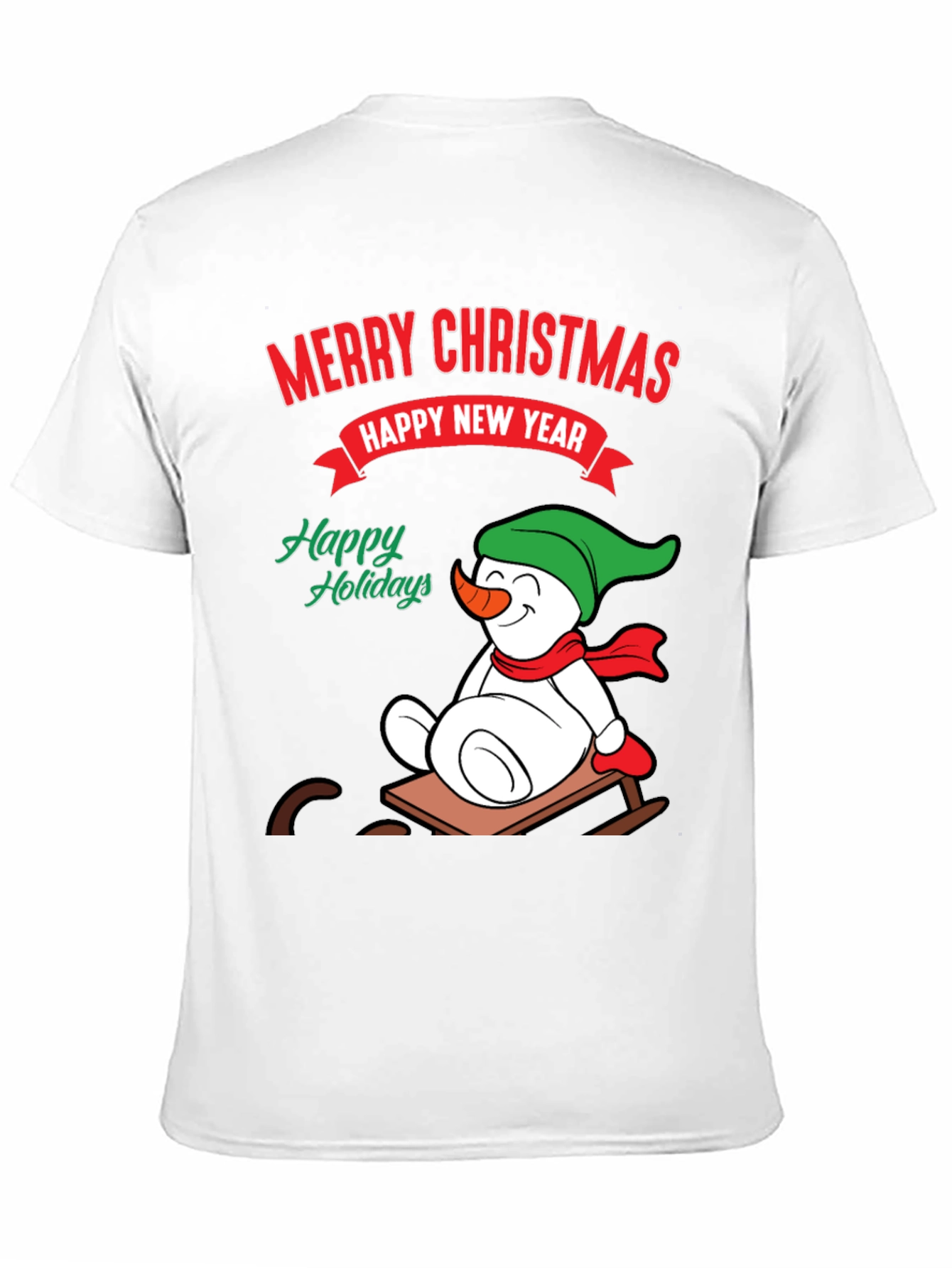 Black Festive Holiday T-Shirt: Merry Christmas & Happy New Year view 11