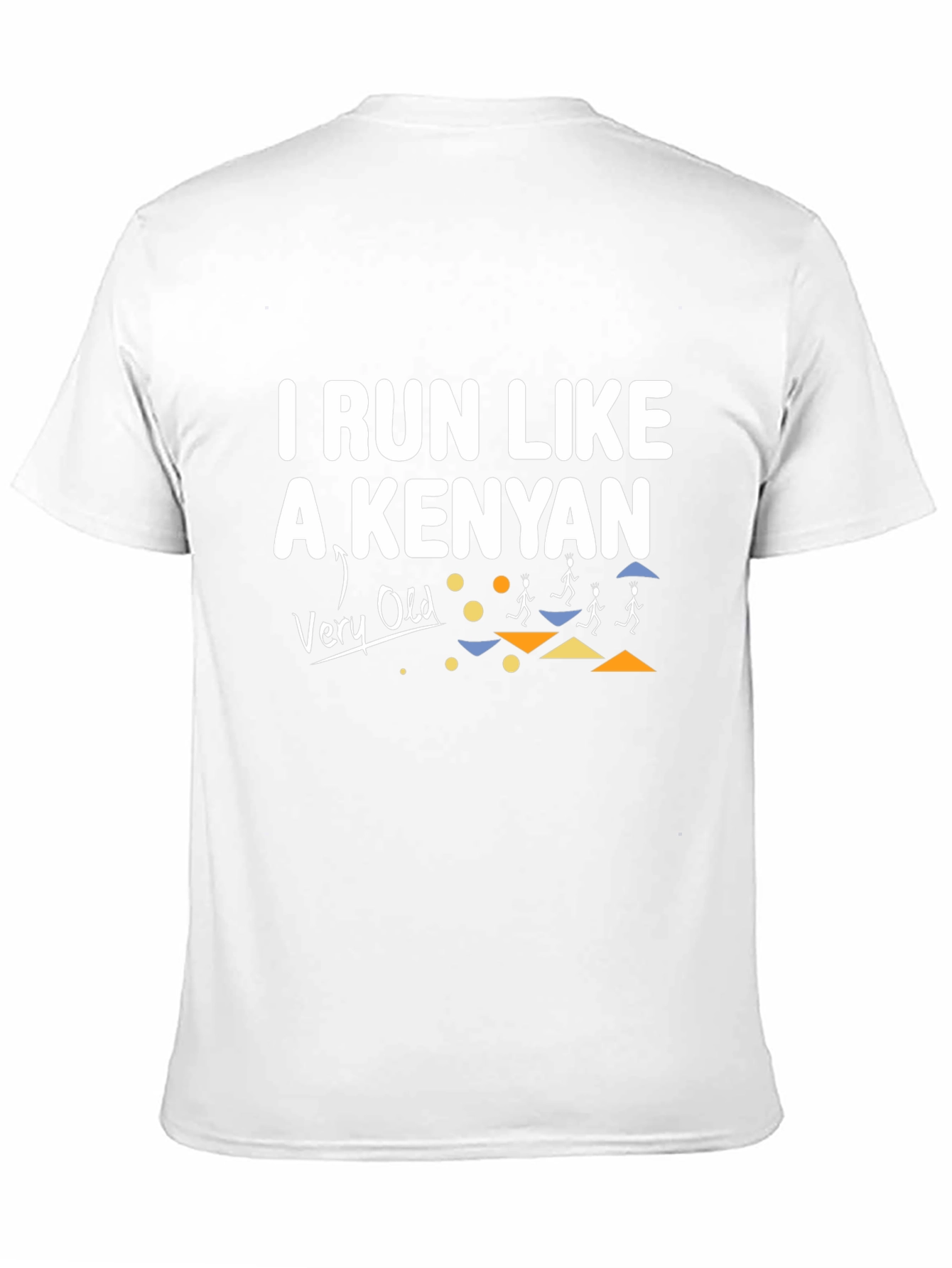 Black Funny Running T-Shirt - "I Run Like A Kenyan (Very Old)" view 11