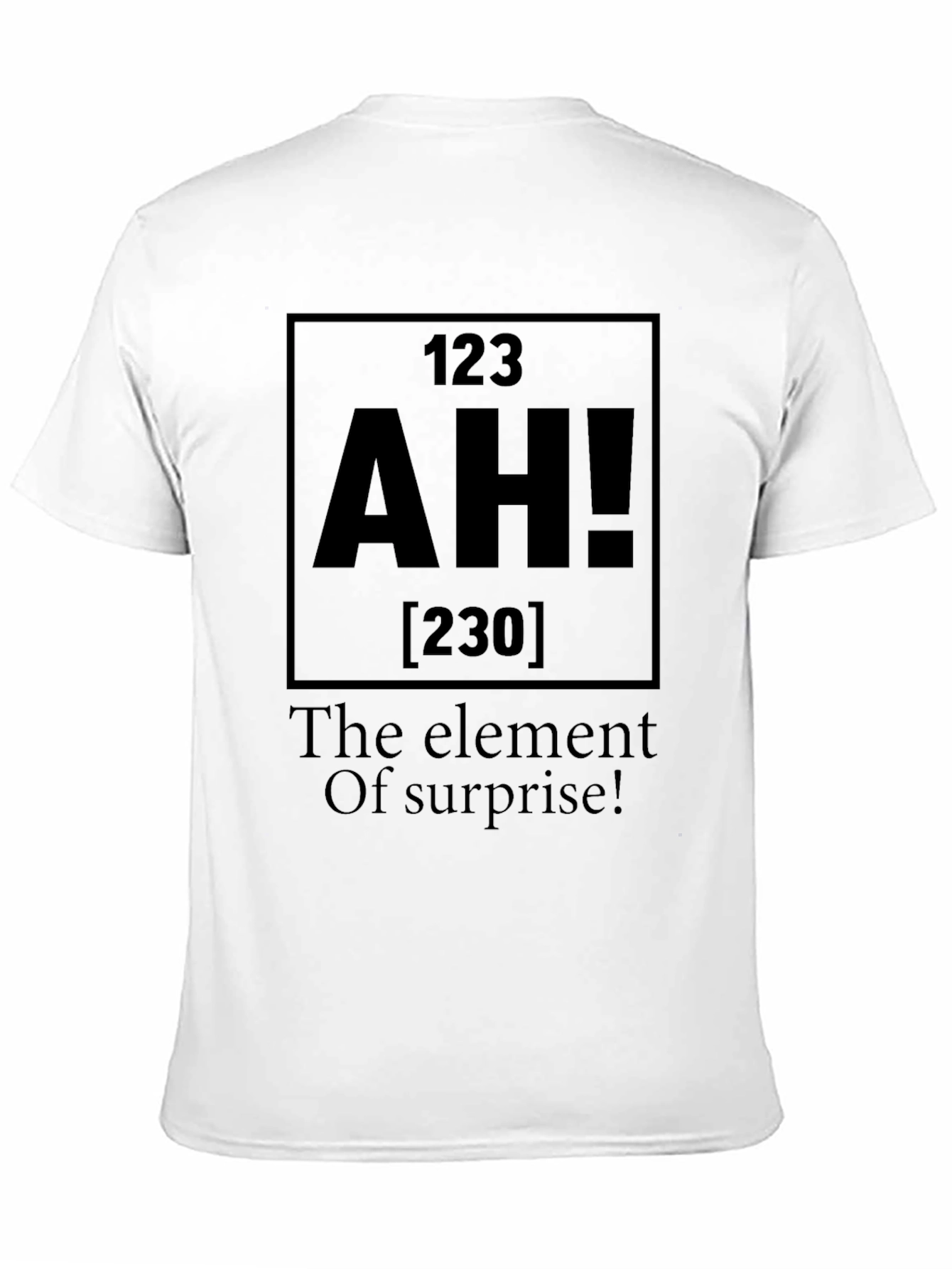 Black Funny Element Of Surprise AH! Periodic Table Men's Black T-Shirt view 11