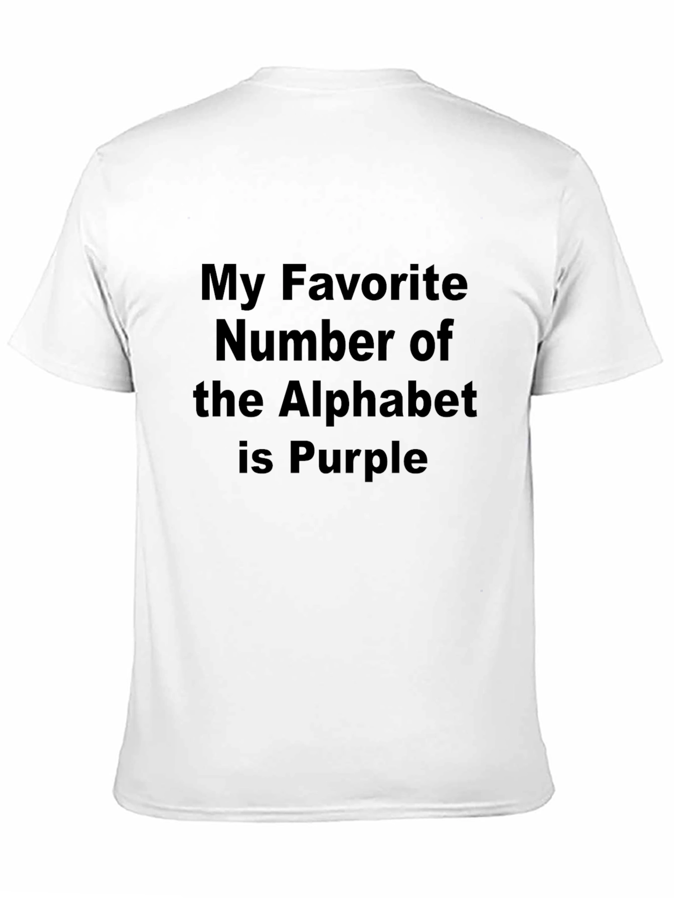 Black Funny Sarcastic T-Shirt: Alphabet Number is Purple view 11