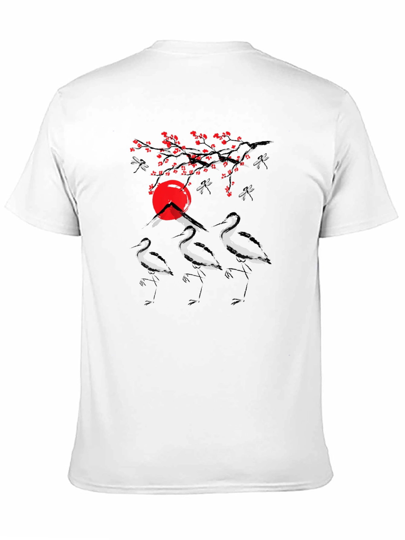 Black Crane and Sunset Graphic Tee view 11