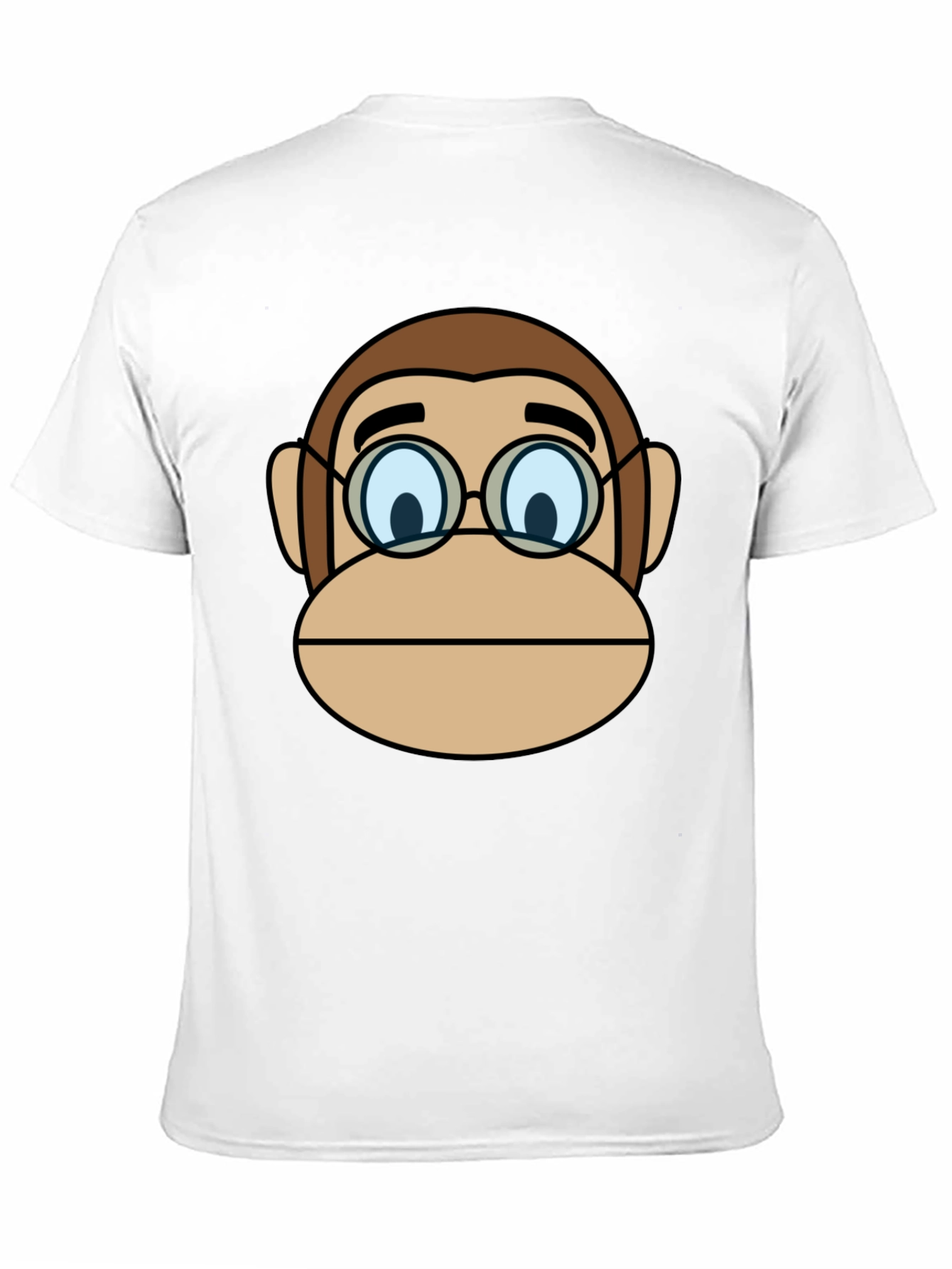 Black Funny Monkey Face T-Shirt with Glasses view 11