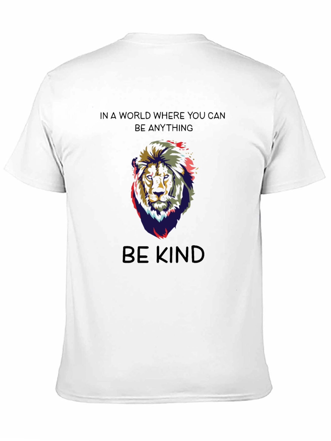 Black Be Kind Lion Graphic T-Shirt - Mens Black Crew Neck Tee view 11
