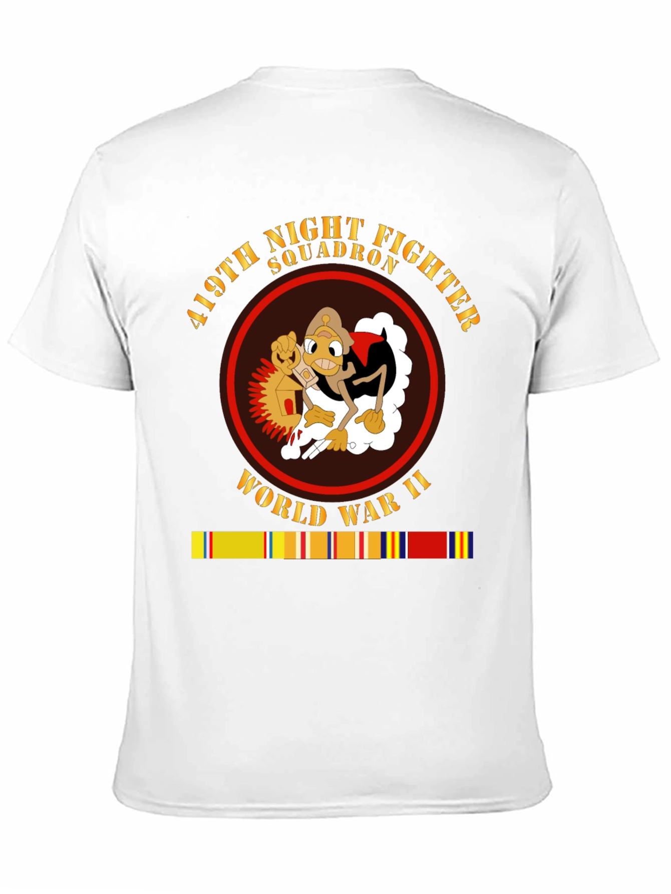 Black 419th Night Fighter Squadron WWII T-Shirt view 11