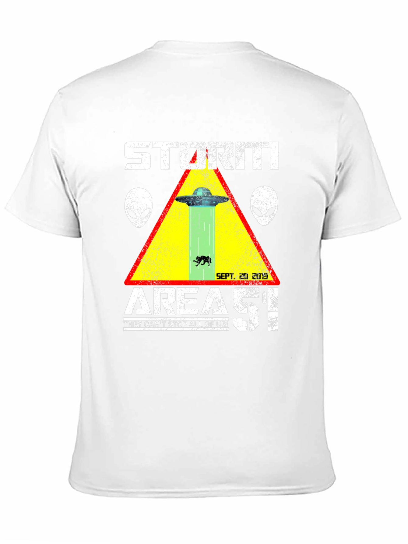 Black Storm Area 51 T-Shirt Alien UFO Graphic Tee view 11
