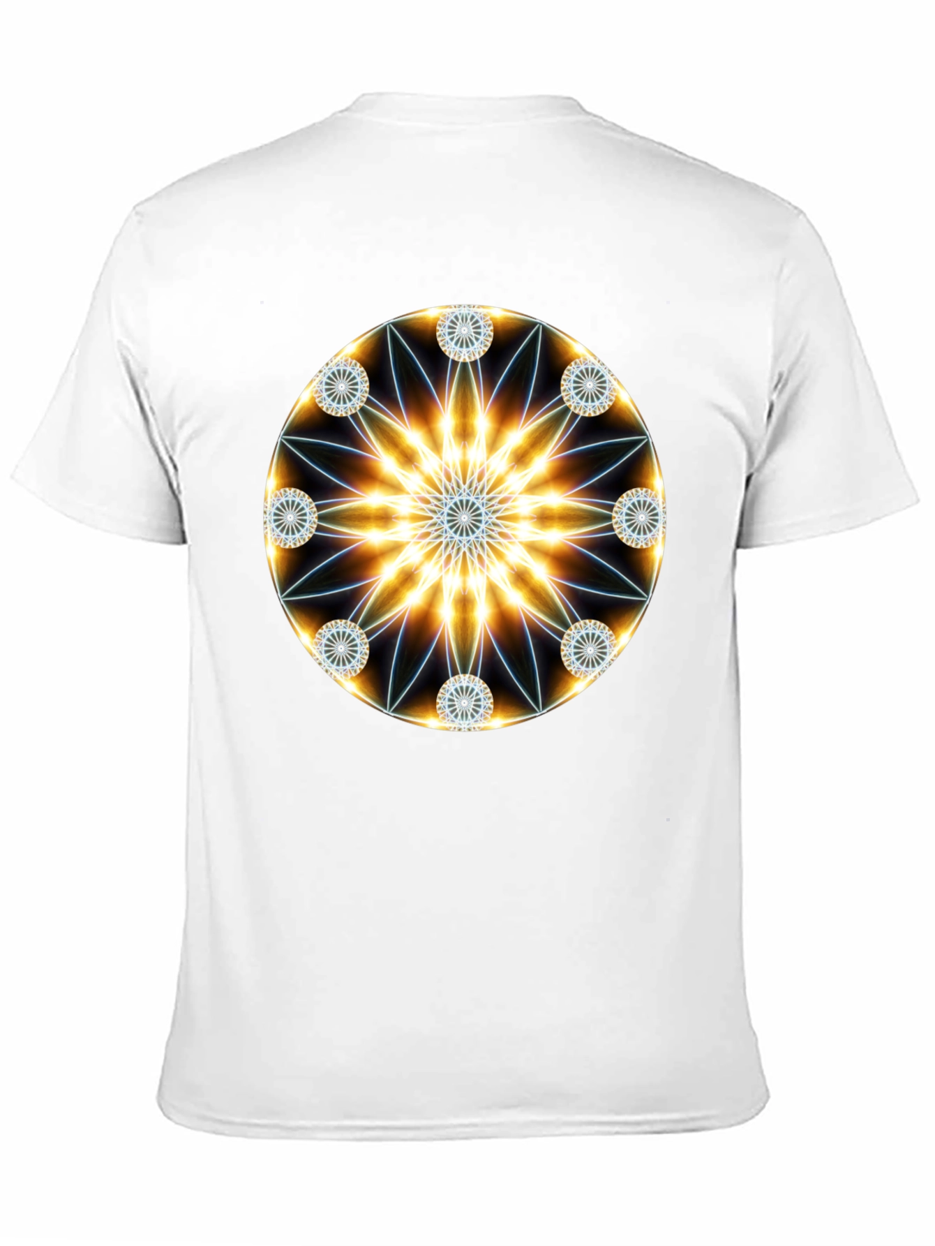 Black Geometric Mandala Black T-Shirt view 11