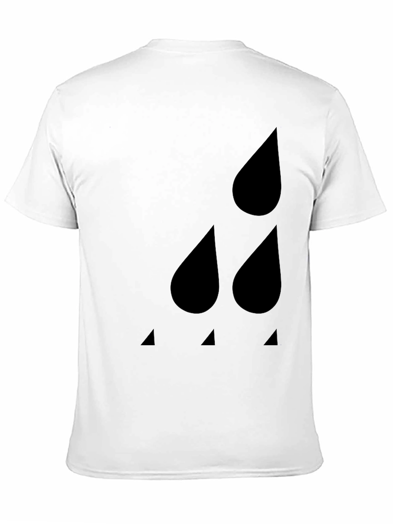 Black Modern Minimalist Raindrop T-Shirt view 11