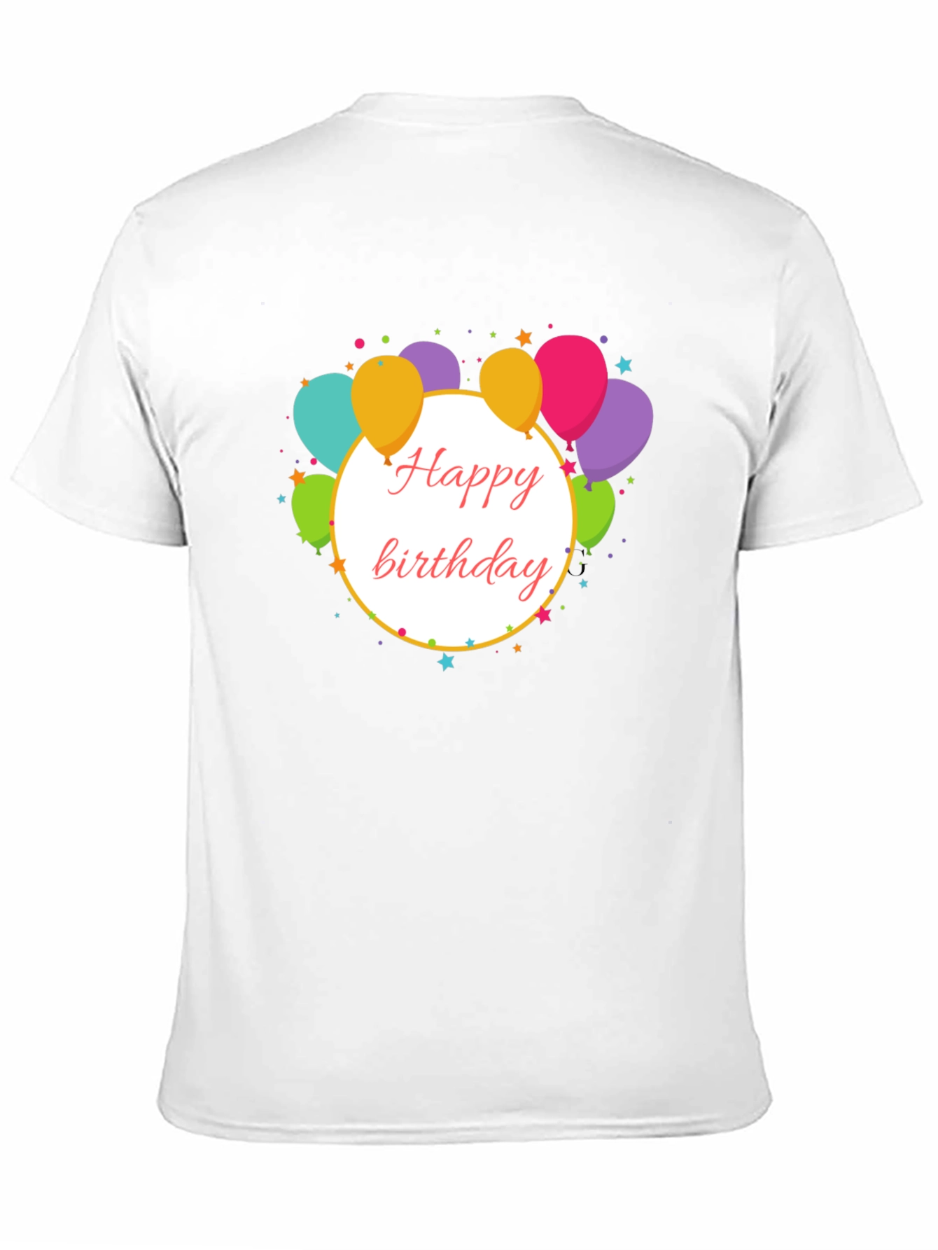 Black Happy Birthday Balloon Graphic Tee view 11