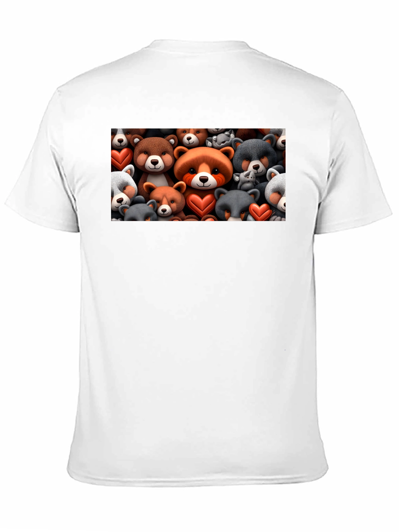 Black Bear Heart T-Shirt - Cute Cartoon Animal Tee view 11
