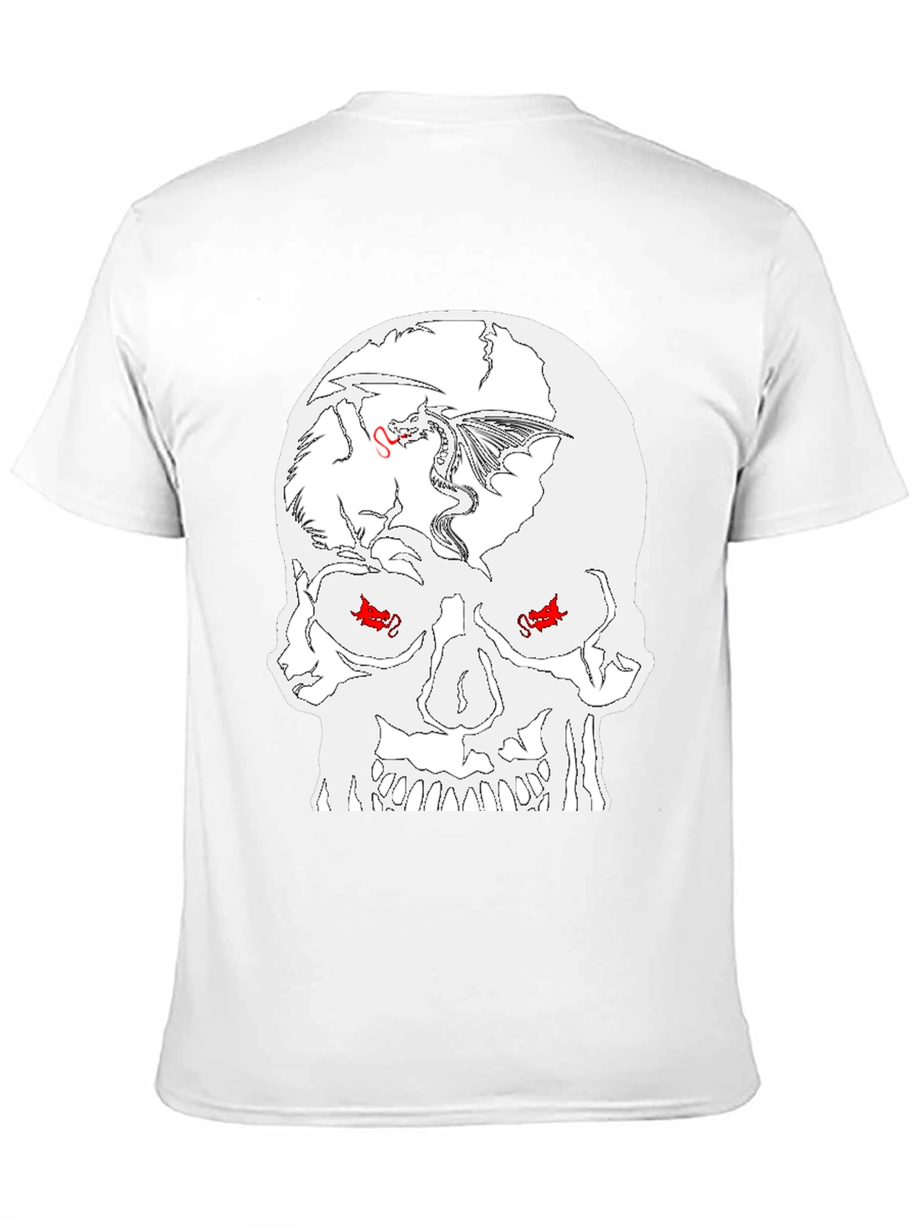 Black Skull Dragon Graphic Tee - Black Cotton Blend view 11