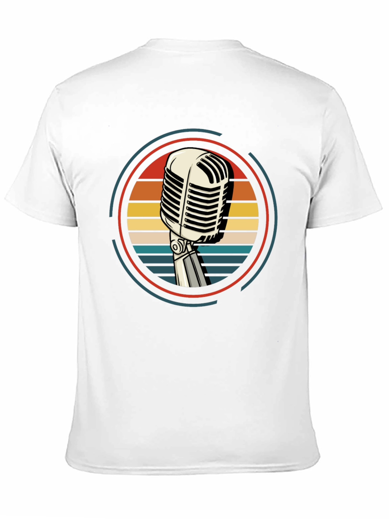 Black Retro Microphone Graphic Tee - Vintage Style view 11